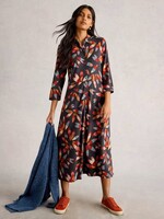 WHITE STUFF WHITE STUFF RUA JERSEY SHIRT DRESS  GREY MULTI