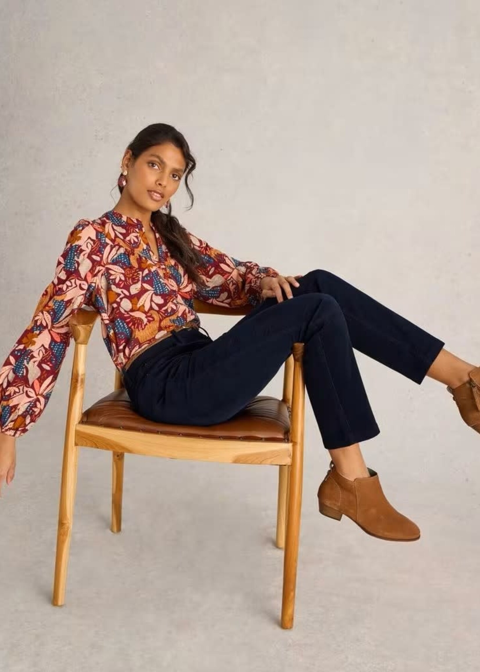 WHITE STUFF WHITE STUFF BROOKE STRAIGHT CORD TROUSER DARK NAVY