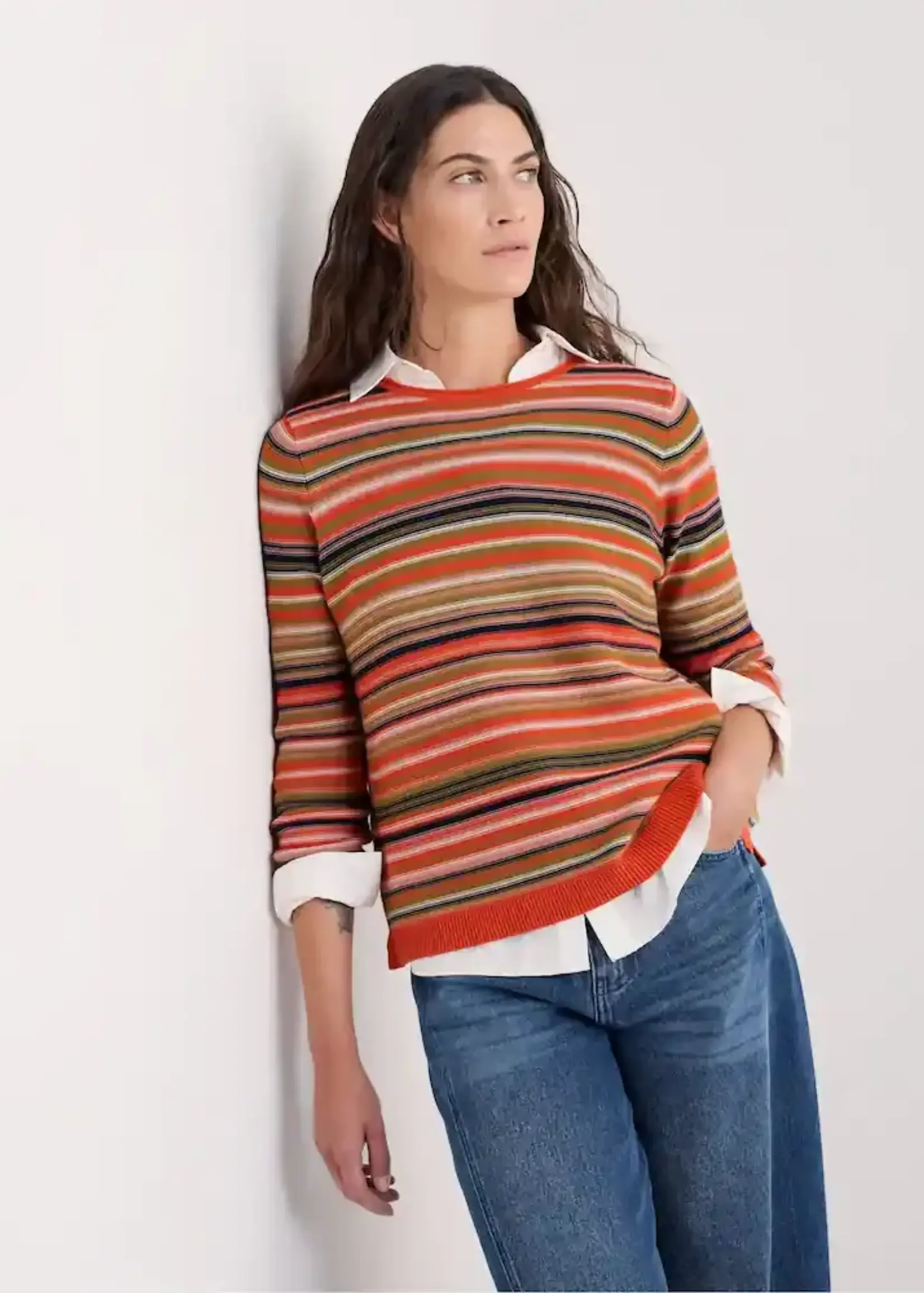 SEASALT CORNWALL SEASALT MAKERS JUMPER RIPPLE MARKS PEAR MULTI