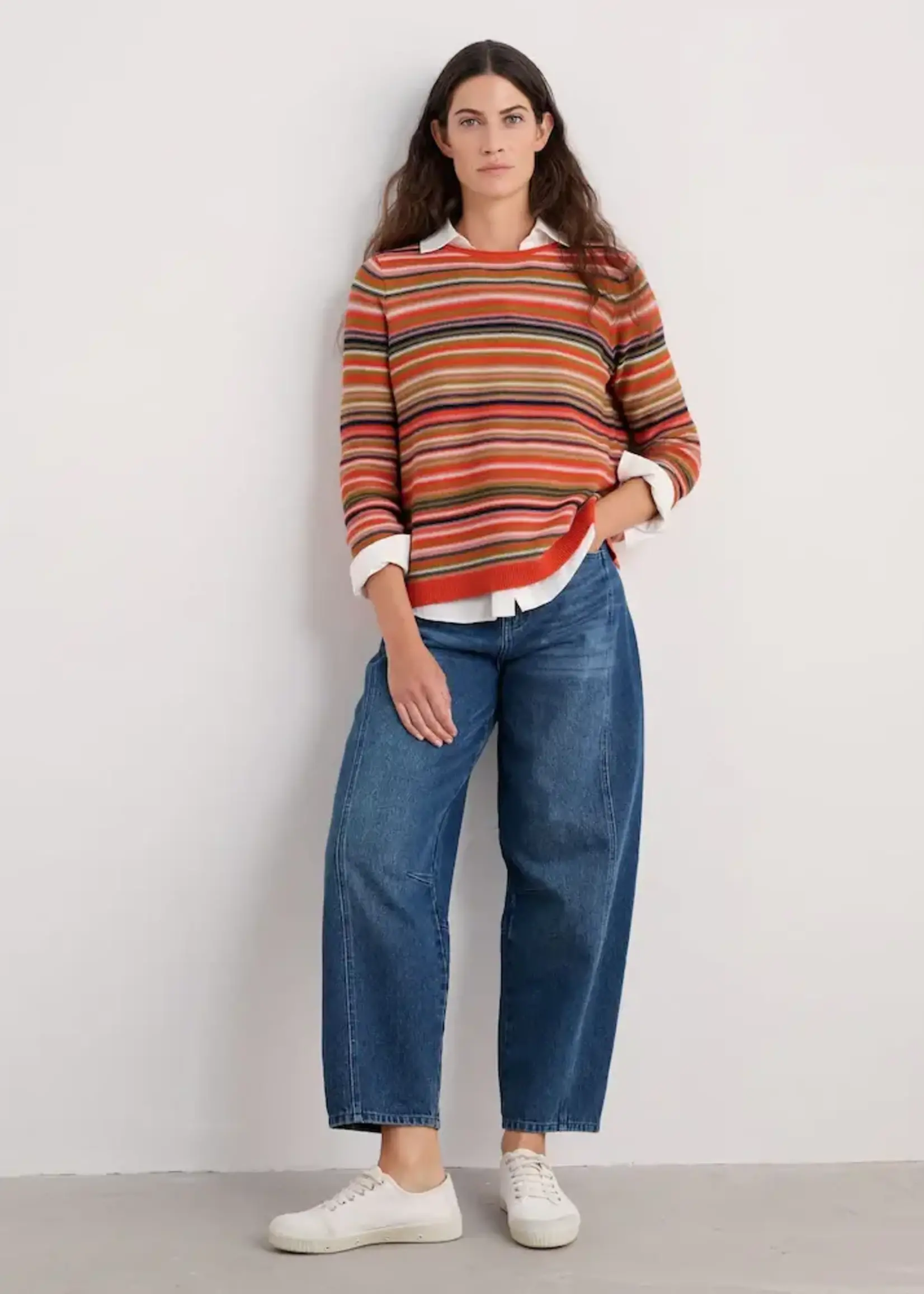 SEASALT CORNWALL SEASALT MAKERS JUMPER RIPPLE MARKS PEAR MULTI
