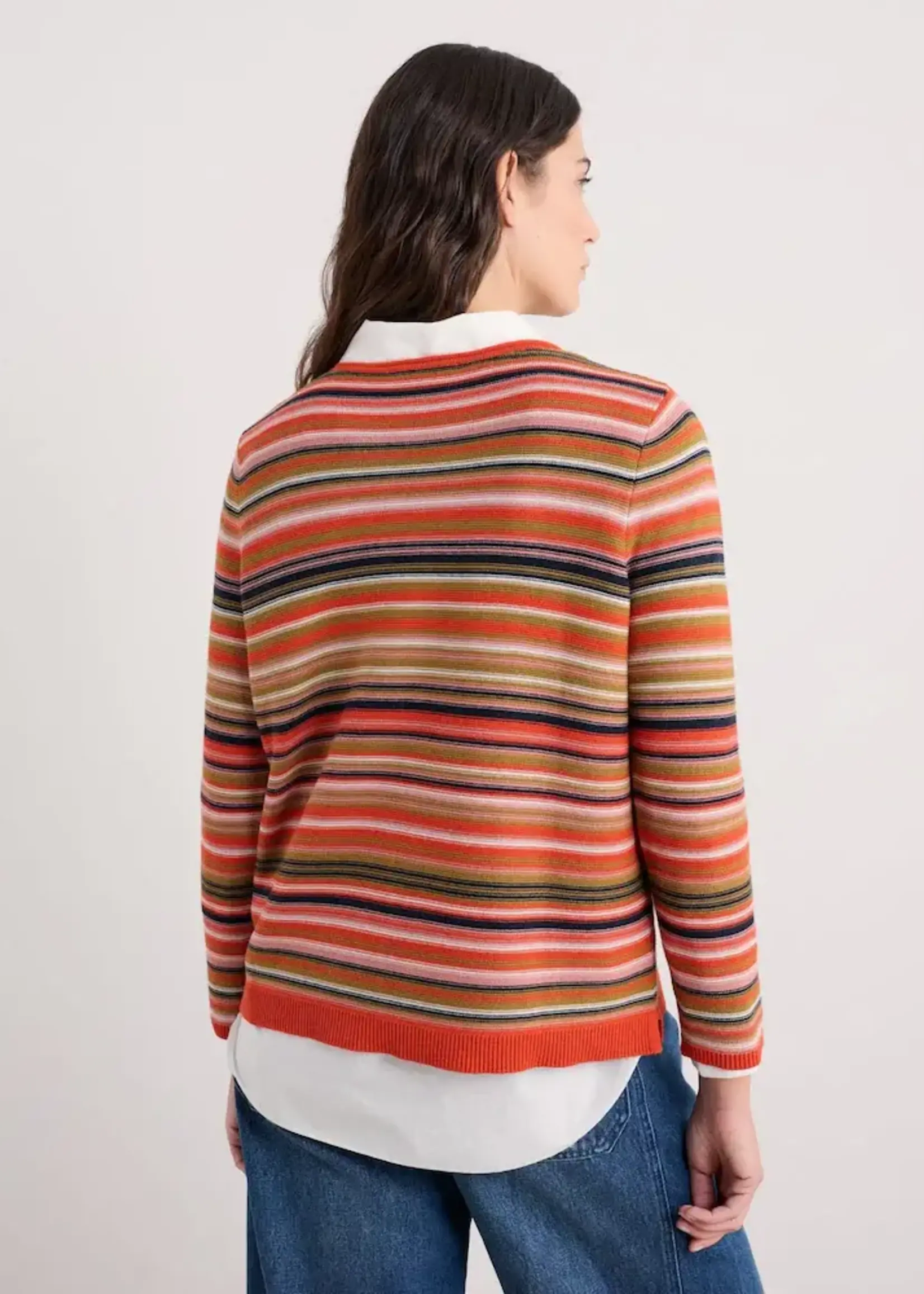 SEASALT CORNWALL SEASALT MAKERS JUMPER RIPPLE MARKS PEAR MULTI