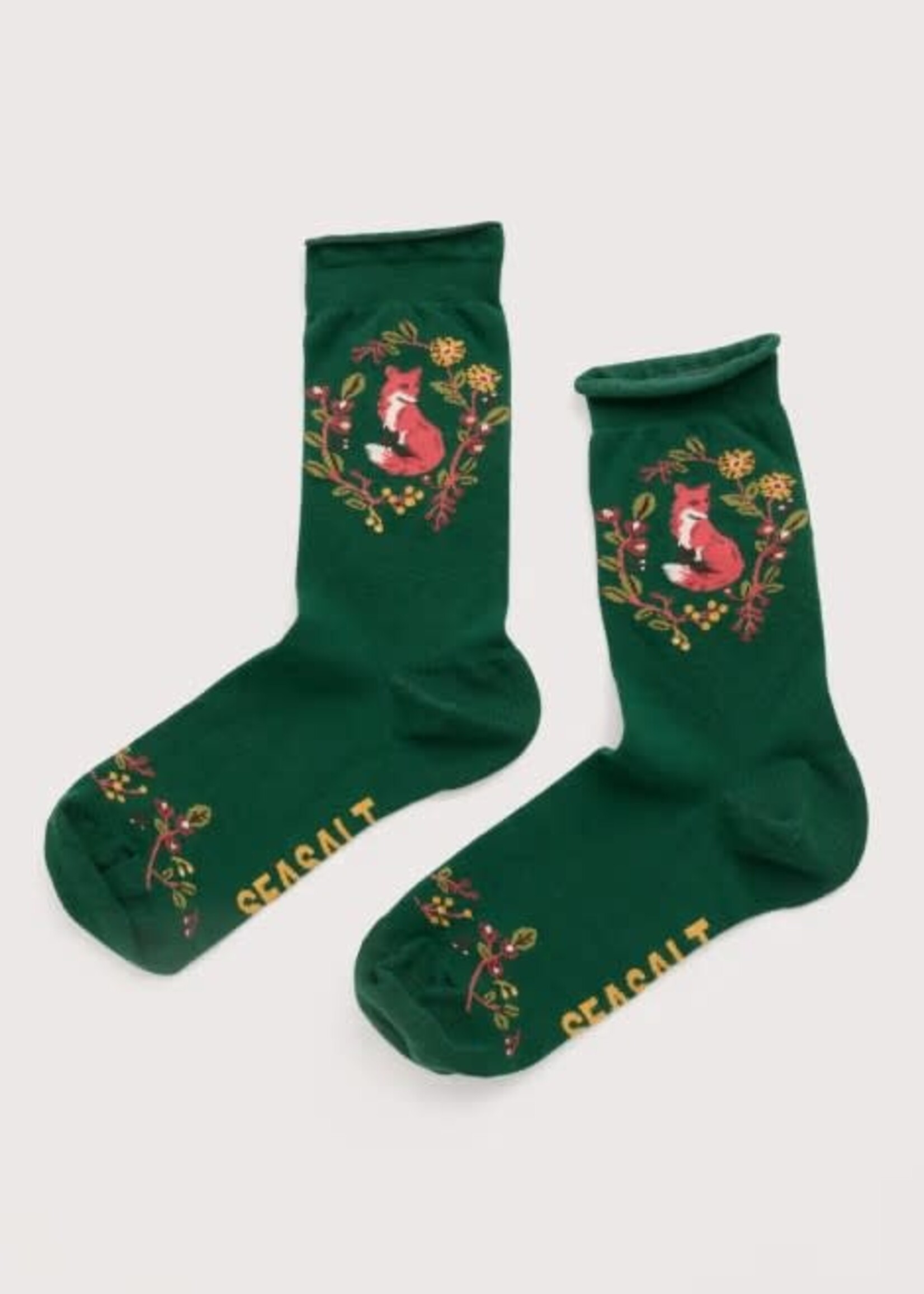 SEASALT CORNWALL SEASALT ARTY SOCKS FOX WREATH EVERGREEN