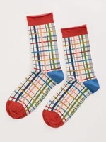 SEASALT CORNWALL SEASALT ARTY BAMBOO SOCKS SKETCHED CHECK MIX