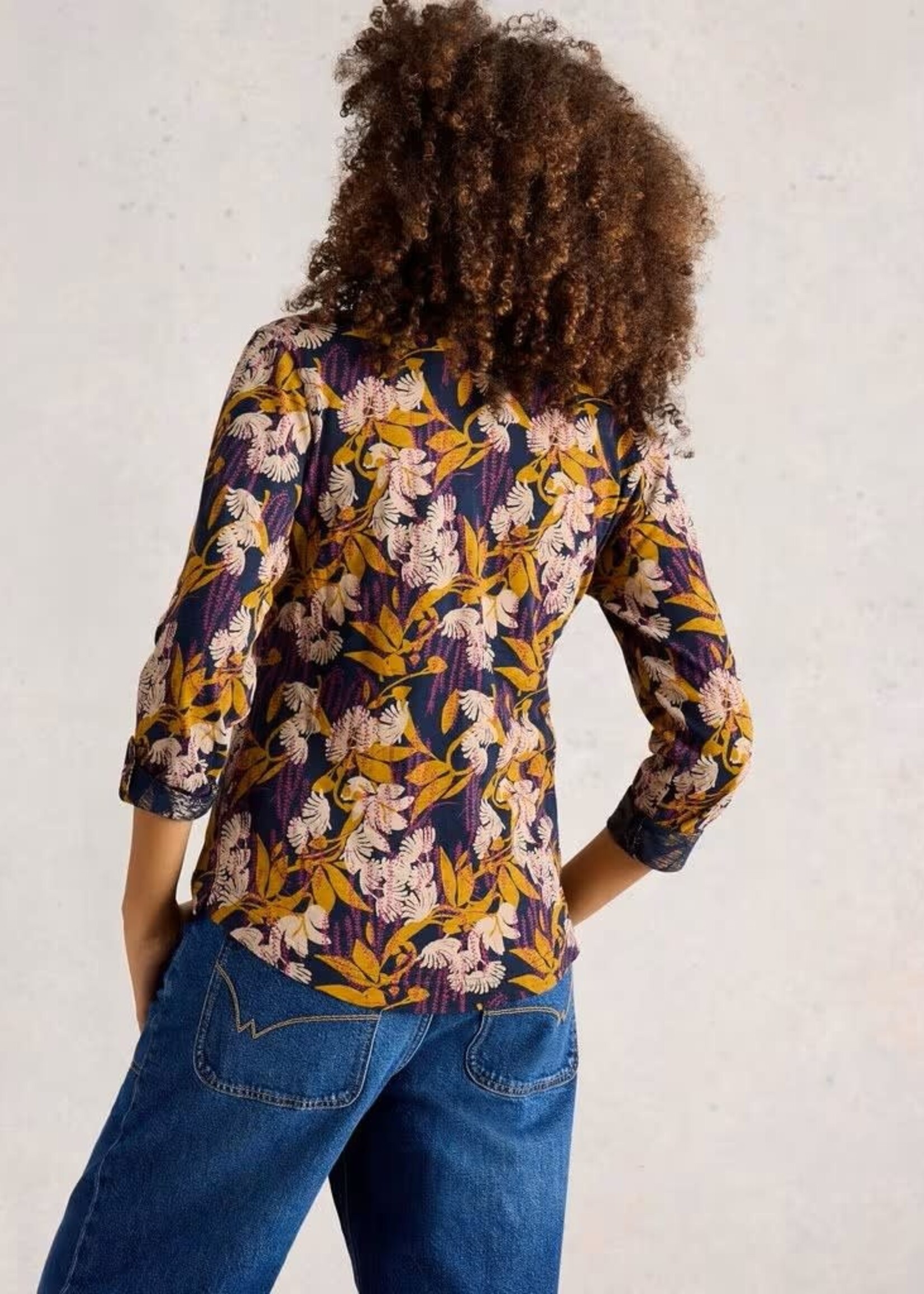 WHITE STUFF WHITE STUFF ANNIE JERSEY SHIRT NAVY MULTI