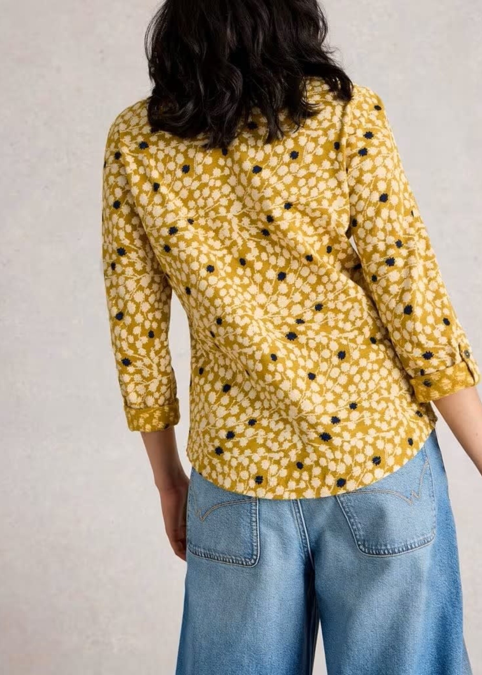 WHITE STUFF WHITE STUFF ANNIE JERSEY SHIRT CHARTREUSE MULTI