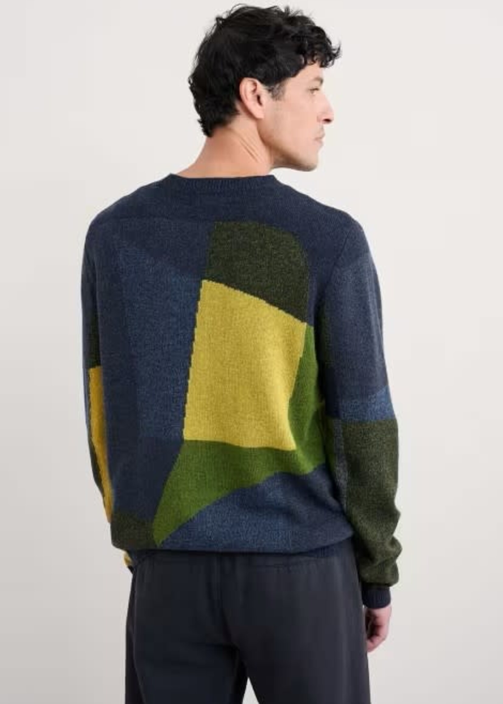 SEASALT CORNWALL SEASALT MEN’S CARN GLOOSE GORSE MULTI WOOL JUMPER