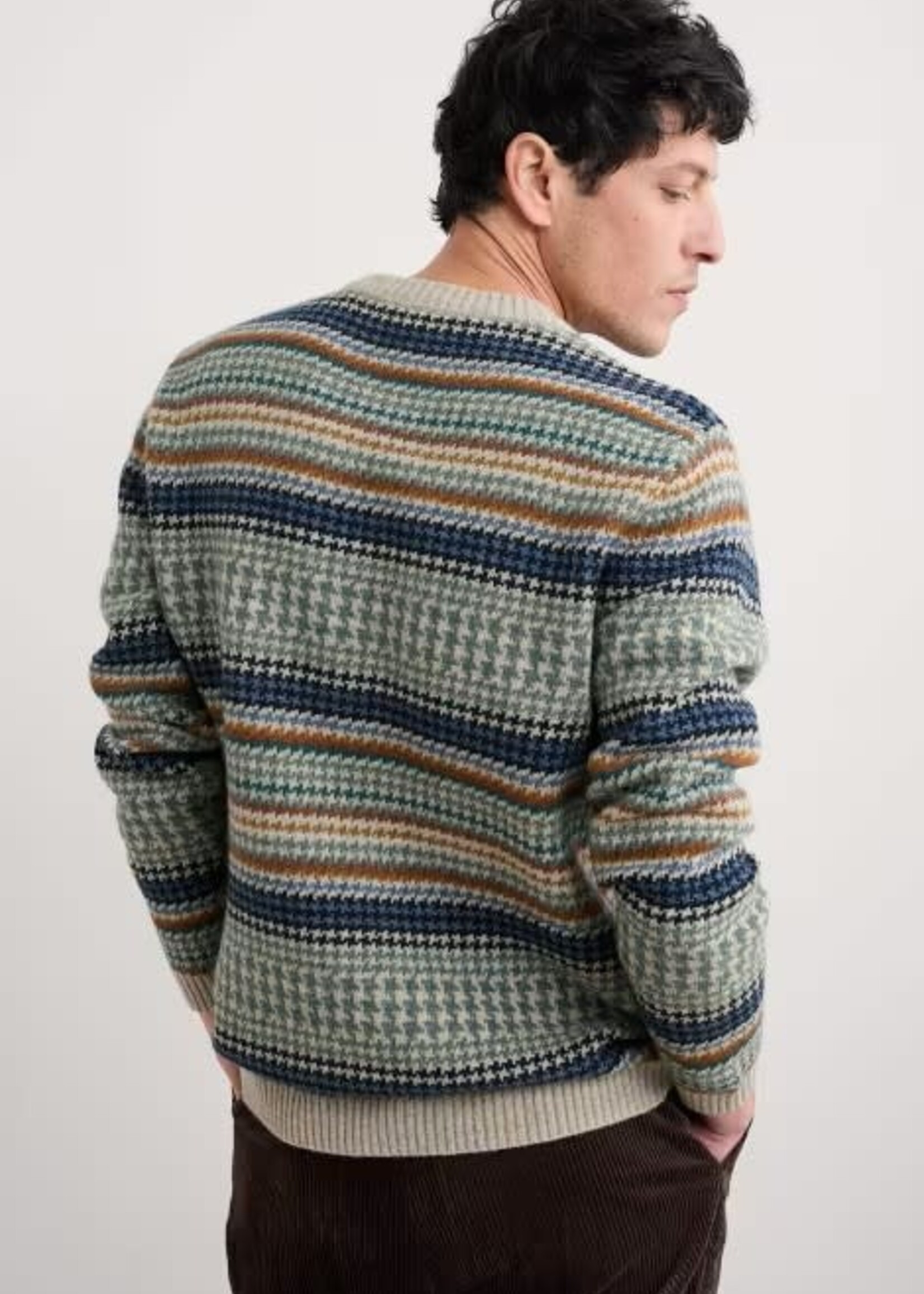 SEASALT CORNWALL SEASALT MEN’S STENNACK LAMBWOOL JUMPER CAMLAN MULTI