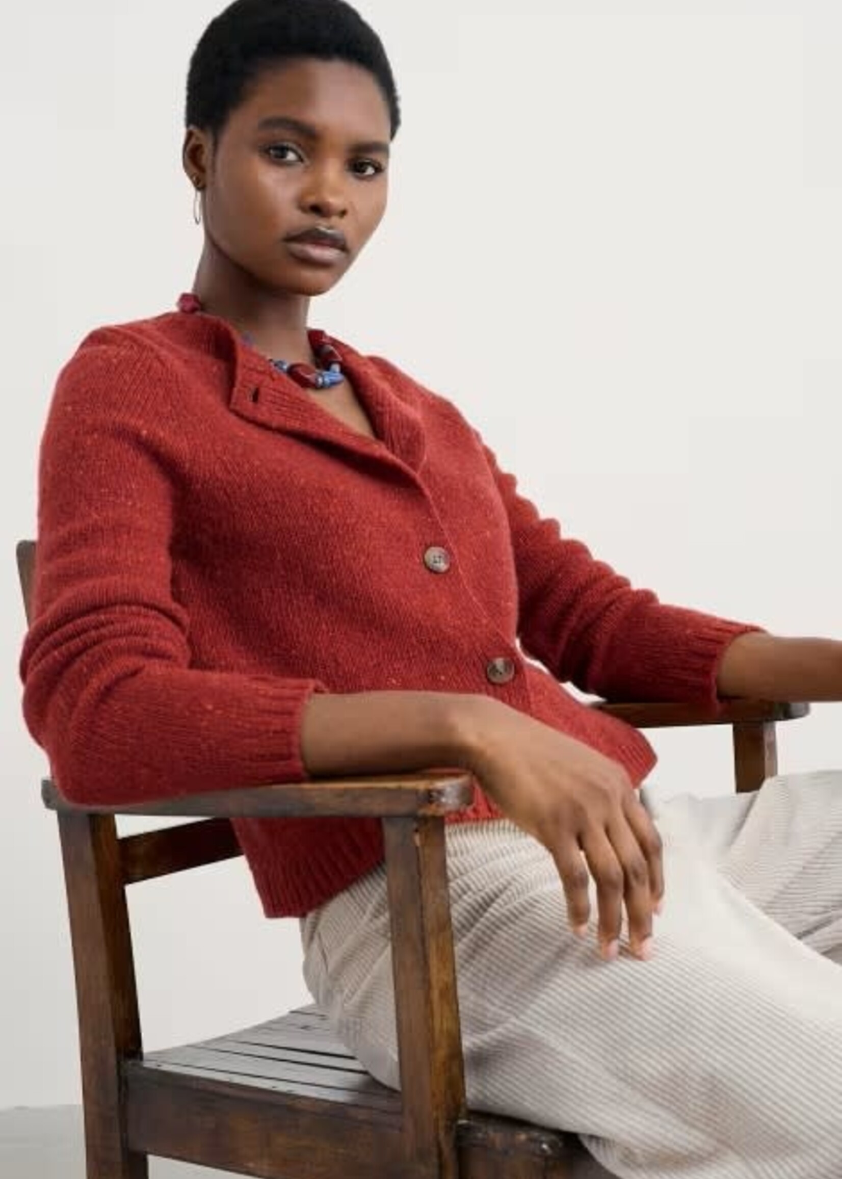 SEASALT CORNWALL SEASALT DAWSON PICK CARDIGAN MERINO RED SAIL