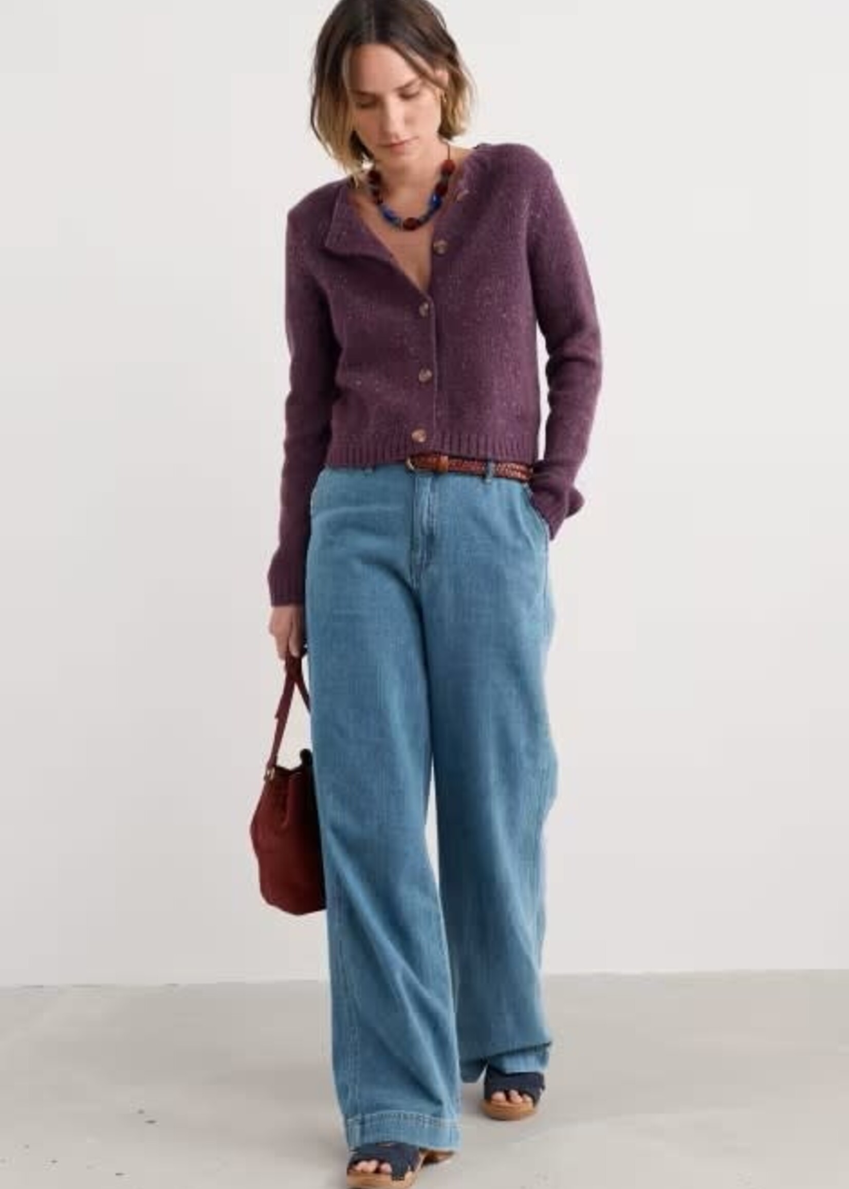 SEASALT CORNWALL SEASALT DAWSON PICK CARDIGAN MERINO GRAPE