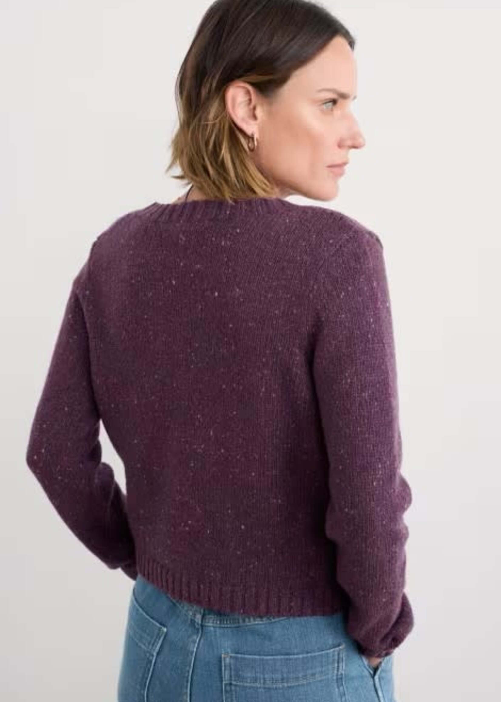 SEASALT CORNWALL SEASALT DAWSON PICK CARDIGAN MERINO GRAPE