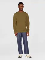 KNOWLEDGE COTTON APPAREL KNOWLEDGE COTTON APP BUBBLE KNIT CREW NECK OLIVE