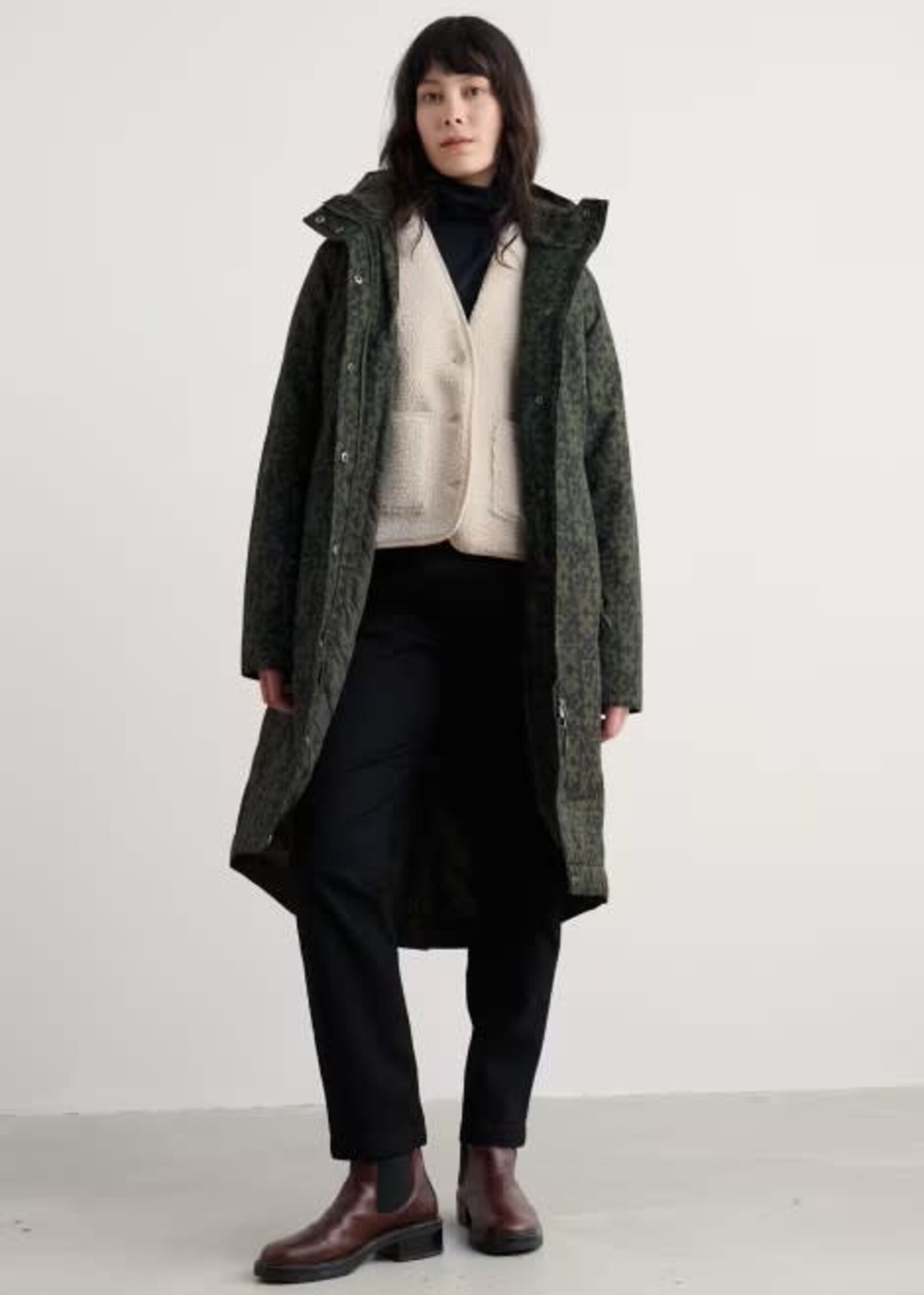 SEASALT CORNWALL SEASALT JANELLE COAT CLAY STAMP HIGHLAND