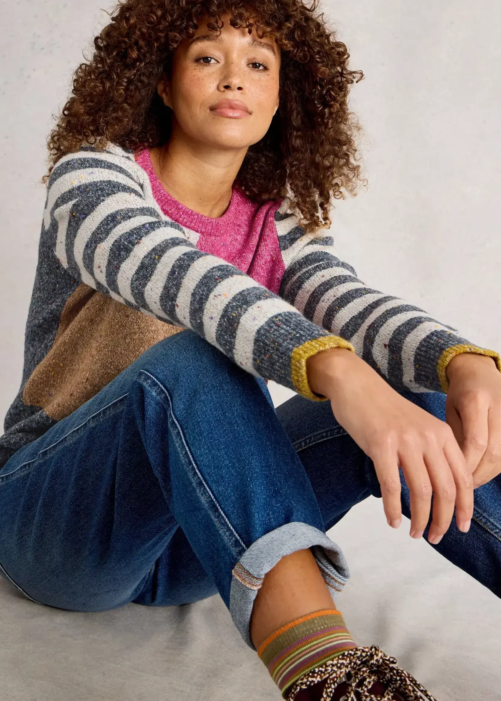 WHITE STUFF WHITE STUFF TALIA NEP CREW NECK JUMPER