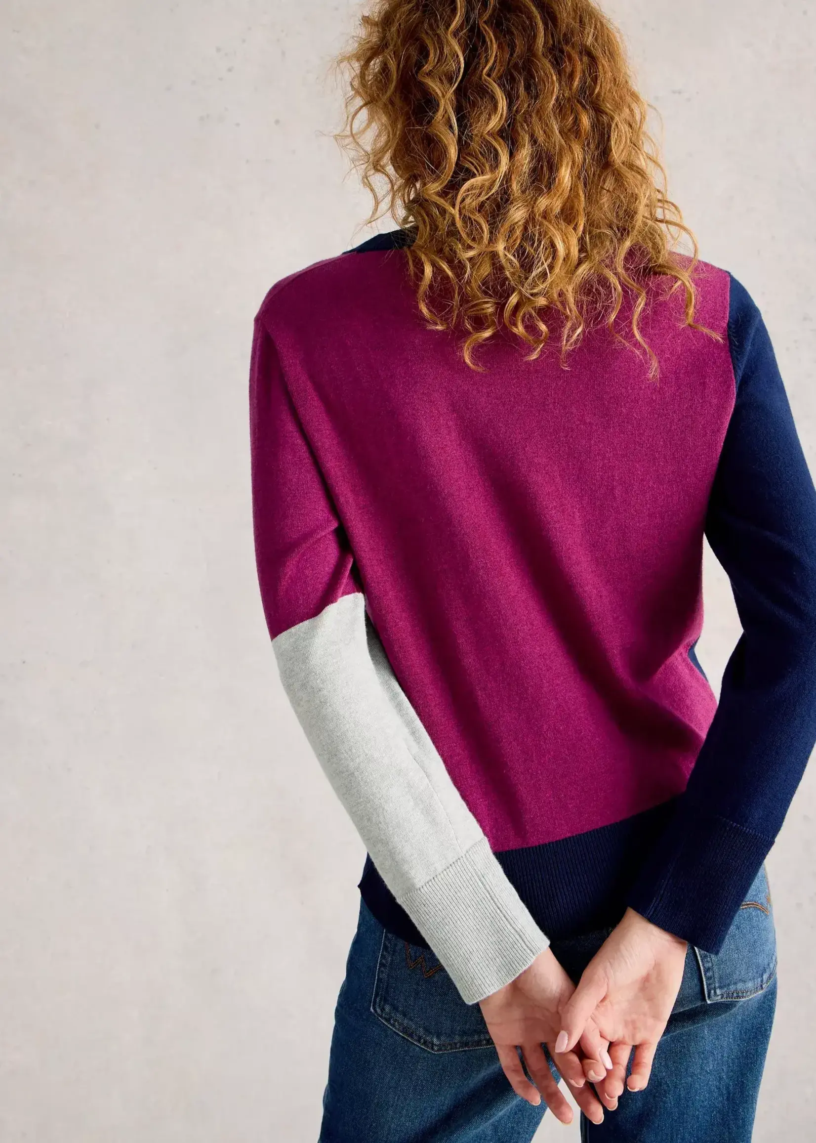 WHITE STUFF WHITE STUFF KATIE ABSTRACT JUMPER NAVY MULTI