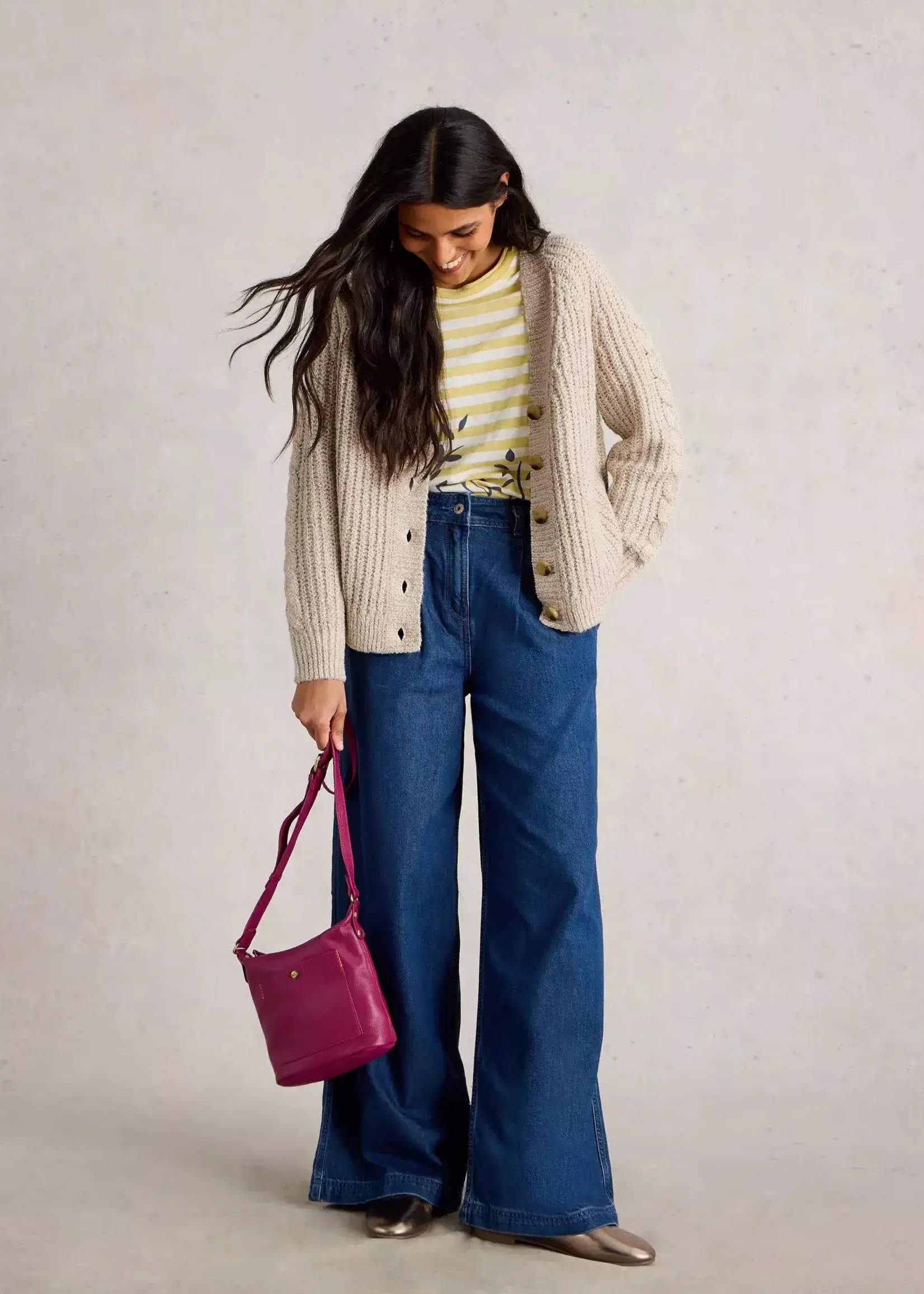 WHITE STUFF WHITE STUFF SALLY SLUB CARDIGAN NATURAL