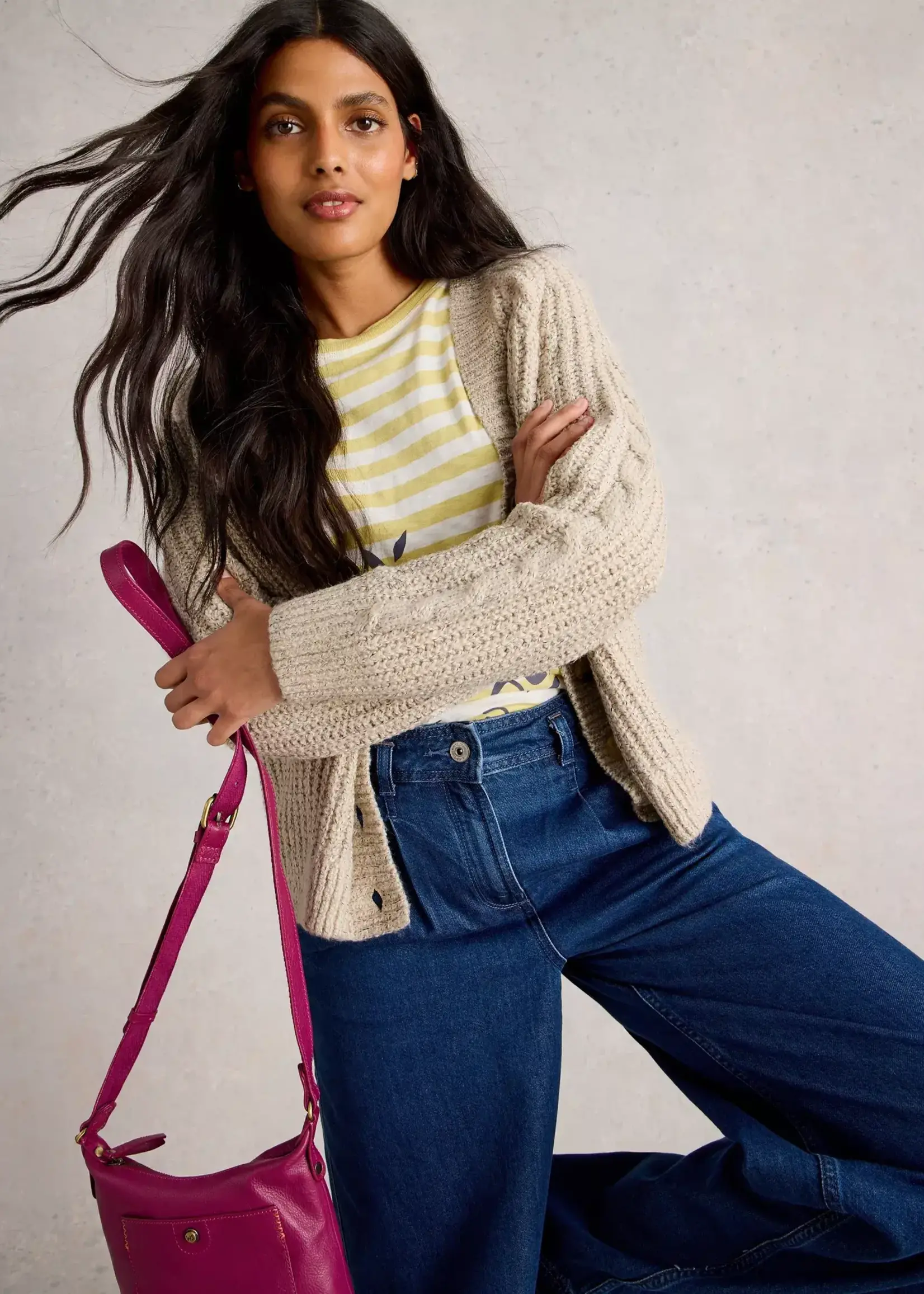 WHITE STUFF WHITE STUFF SALLY SLUB CARDIGAN NATURAL