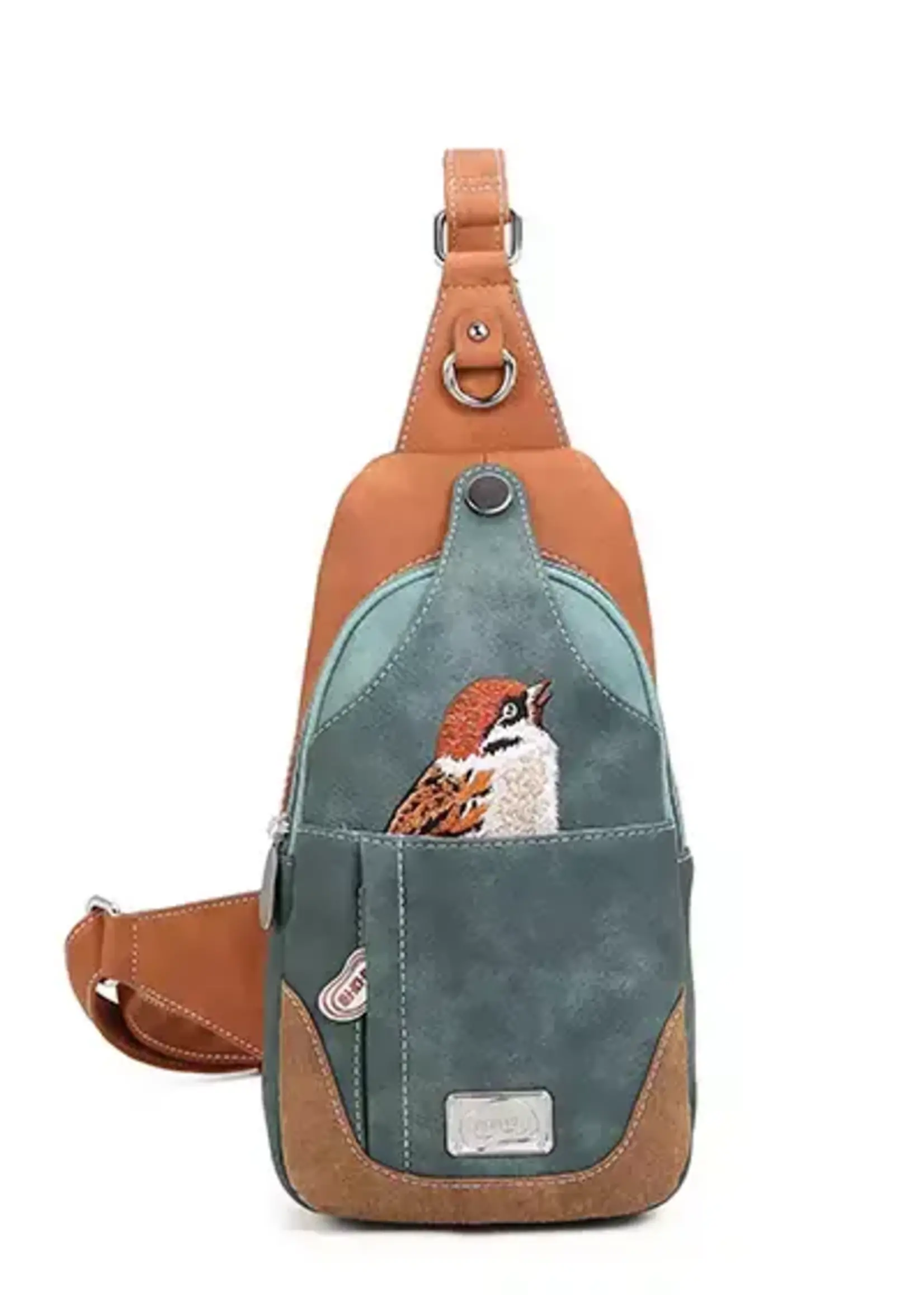 HIDIHI HIDIHI CAROL BACKPACK SLING COGNAC DARK BLUE