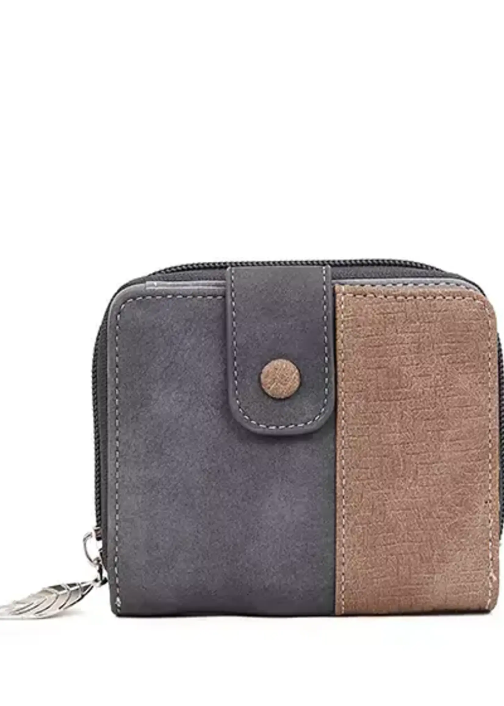 HIDIHI HIDIHI LITTLE MAGPIE WALLET DARK GREY BROWN