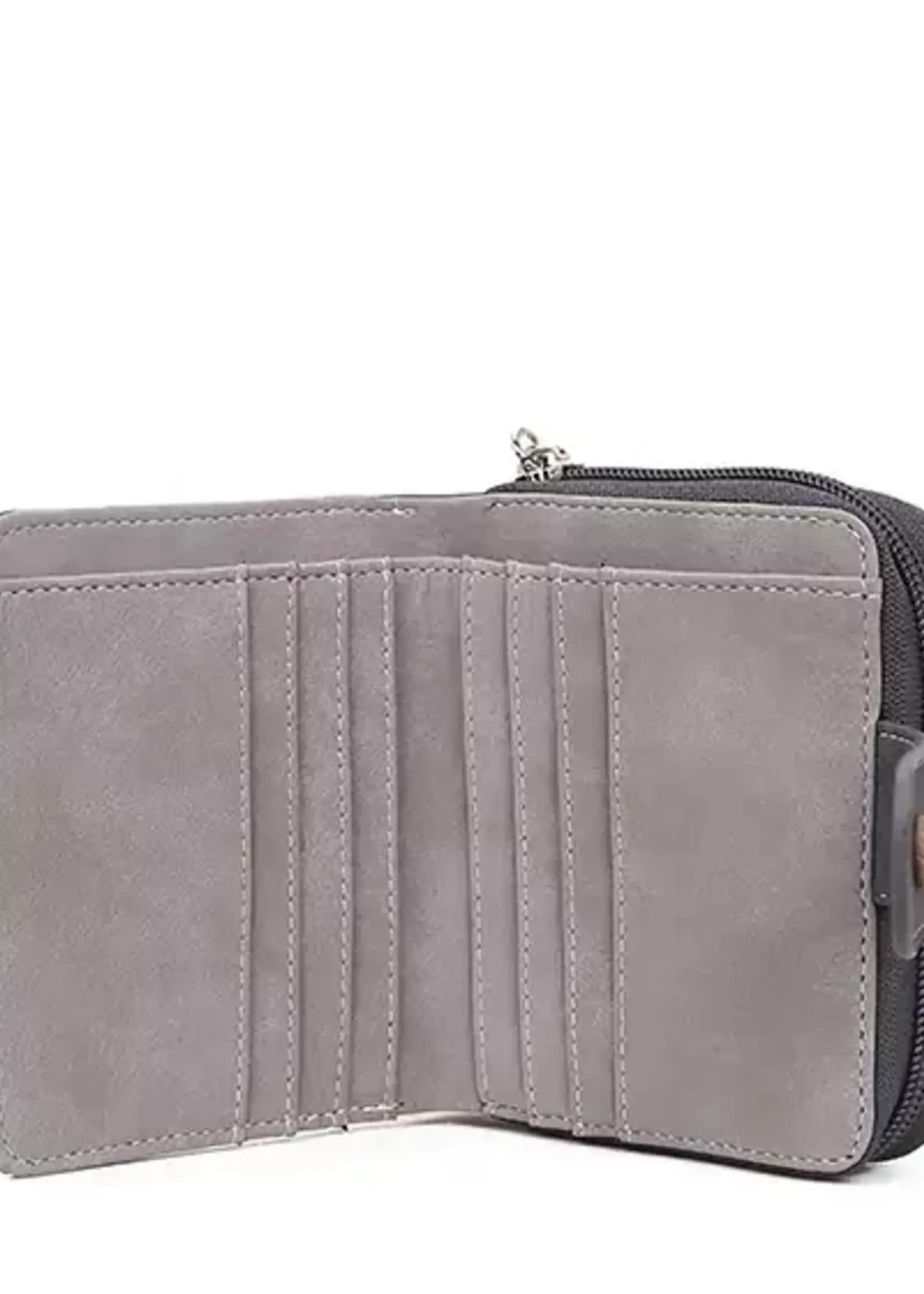 HIDIHI HIDIHI LITTLE MAGPIE WALLET DARK GREY BROWN