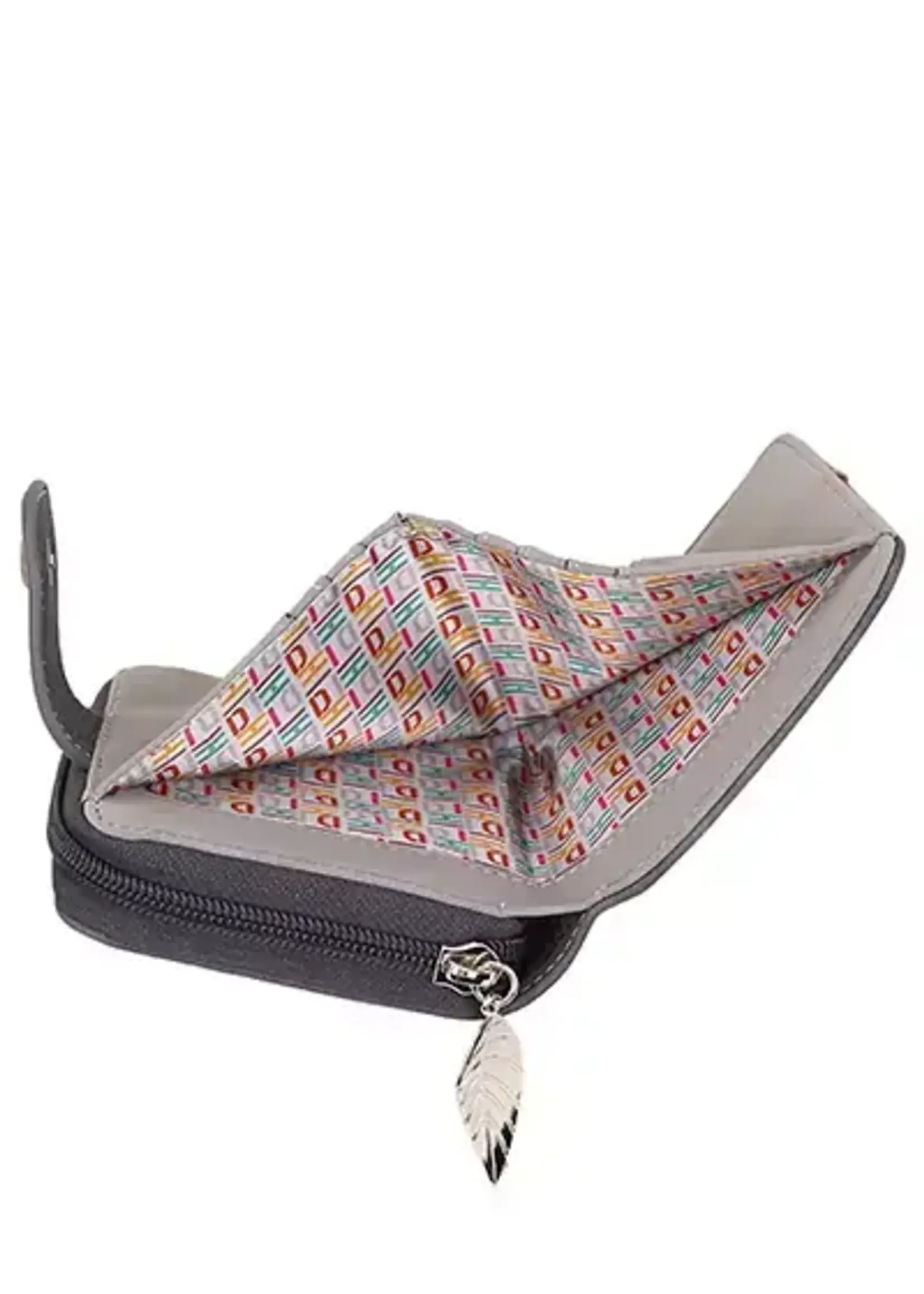 HIDIHI HIDIHI LITTLE MAGPIE WALLET DARK GREY BROWN