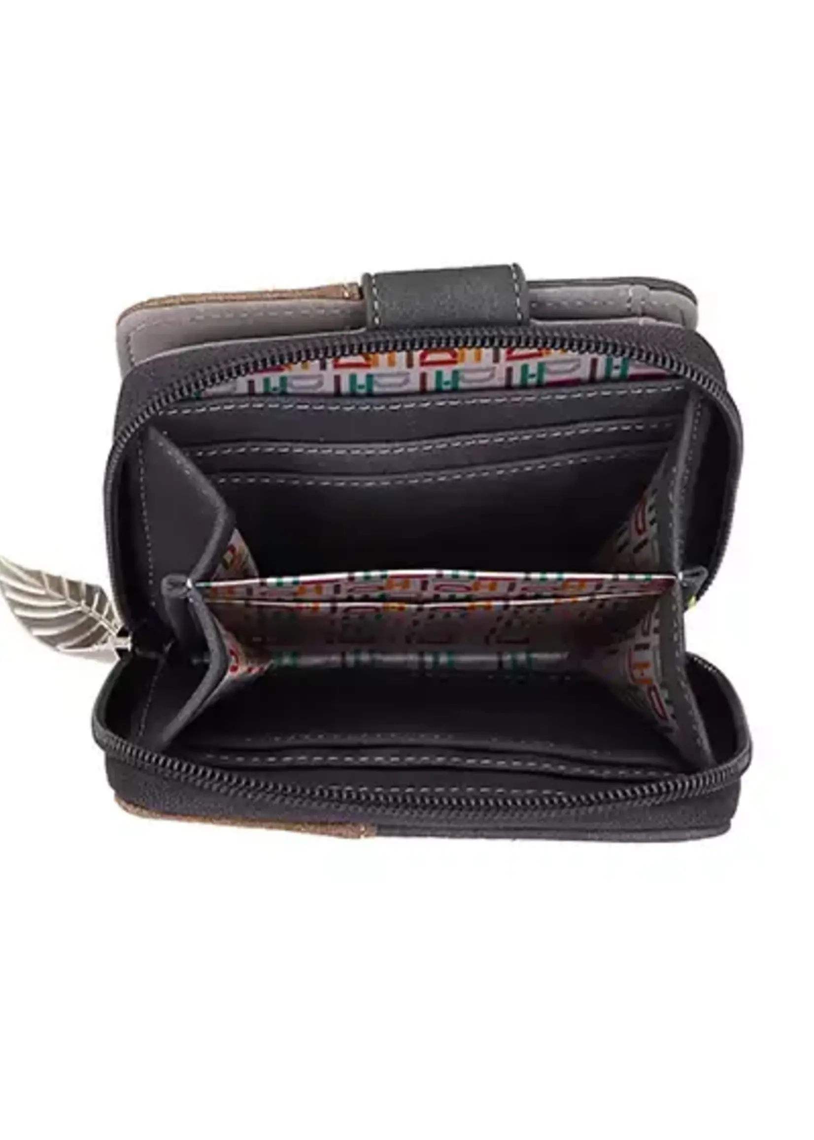 HIDIHI HIDIHI LITTLE MAGPIE WALLET DARK GREY BROWN