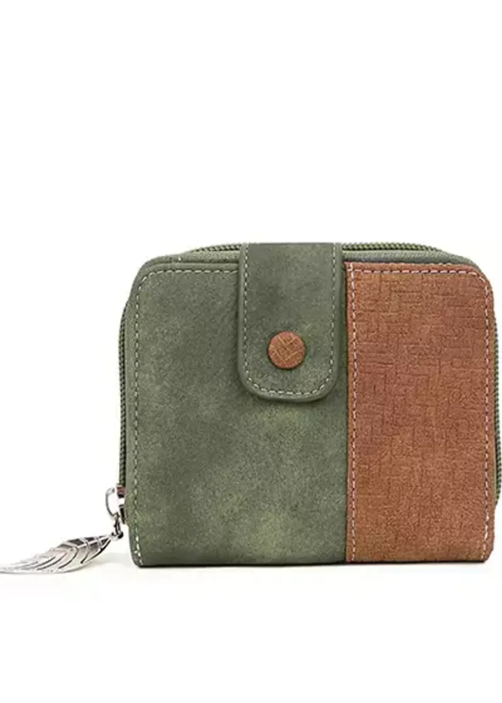 HIDIHI HIDIHI LITTLE MAGPIE WALLET DARK GREEN COGNAC