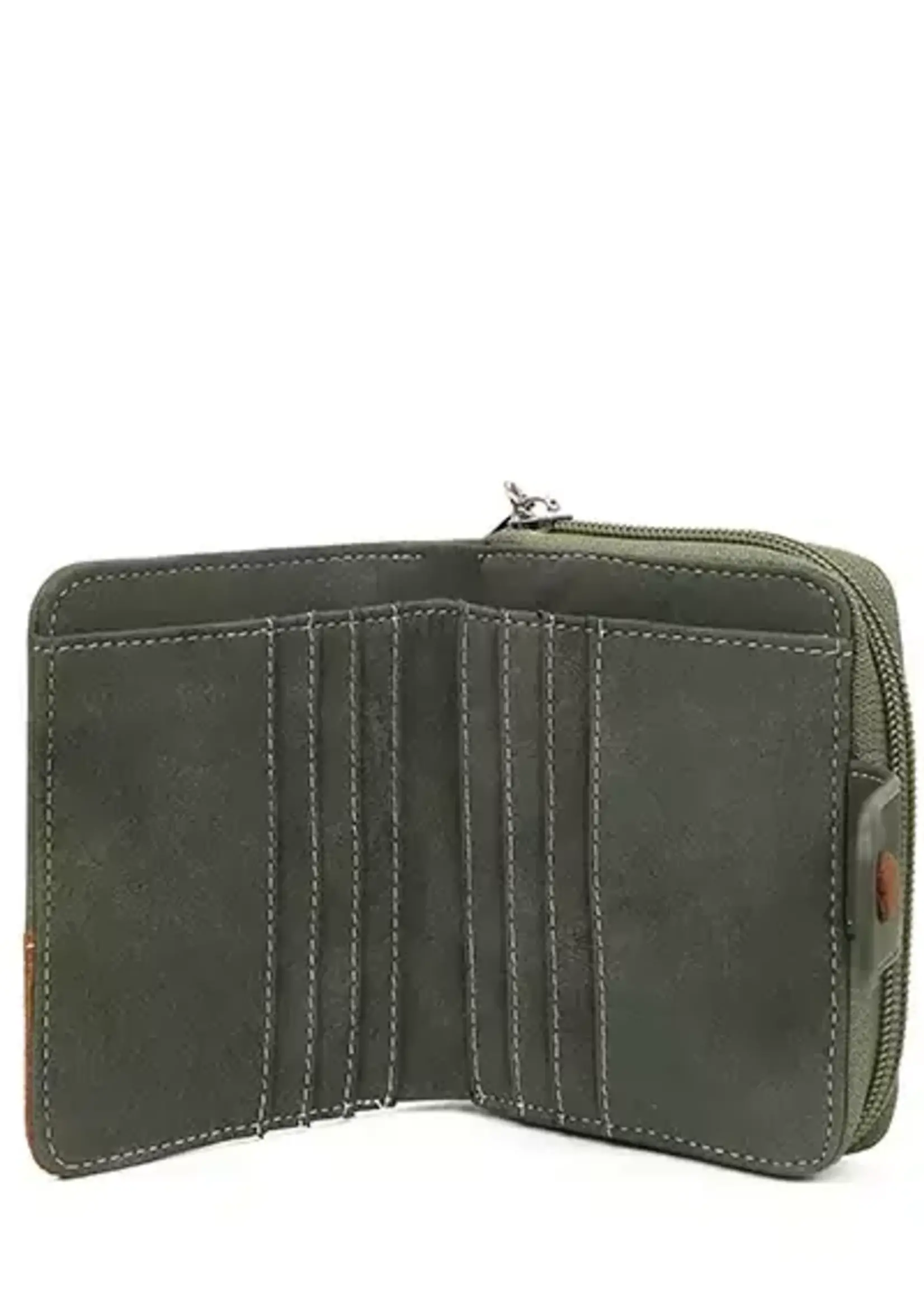 HIDIHI HIDIHI LITTLE MAGPIE WALLET DARK GREEN COGNAC
