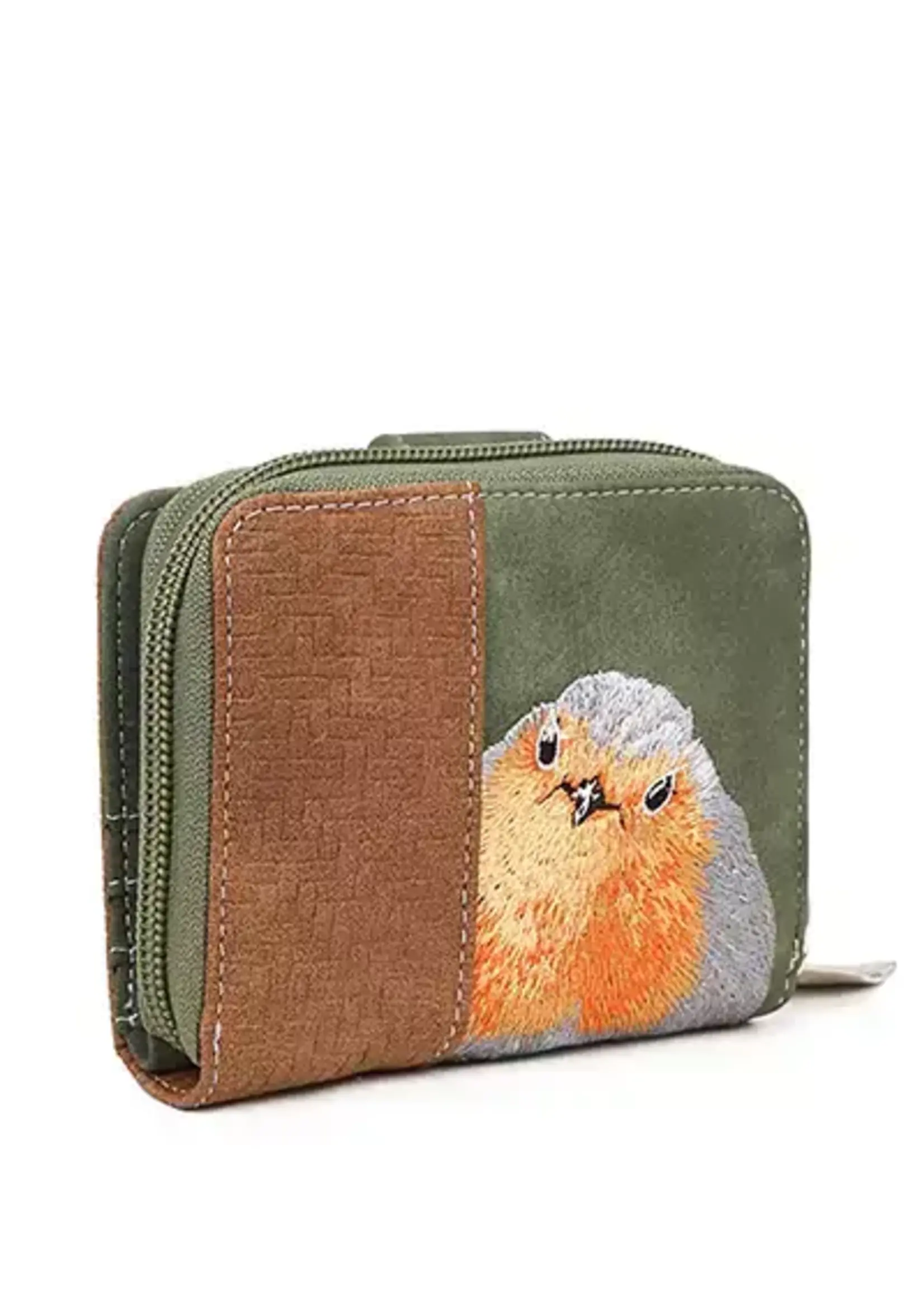 HIDIHI HIDIHI LITTLE MAGPIE WALLET DARK GREEN COGNAC