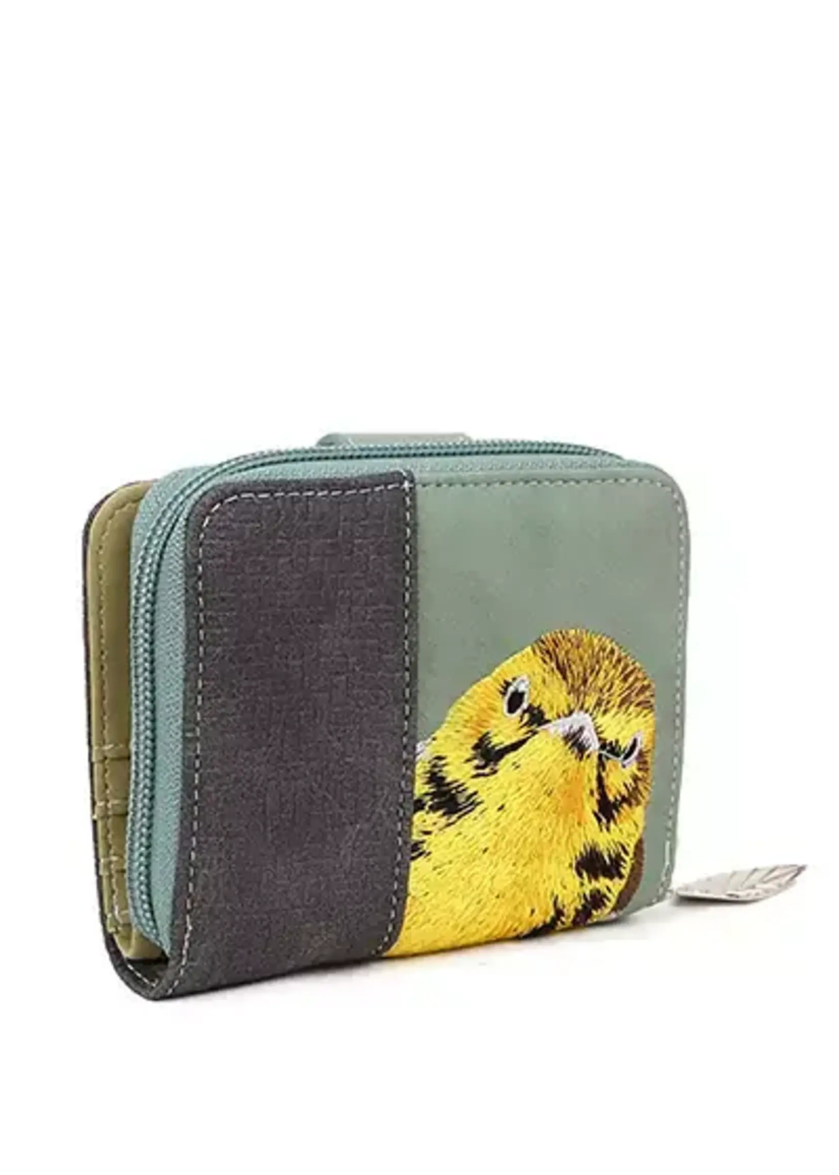 HIDIHI HIDIHI LITTLE MAGPIE WALLET LIGHT GREEN DARK GREY