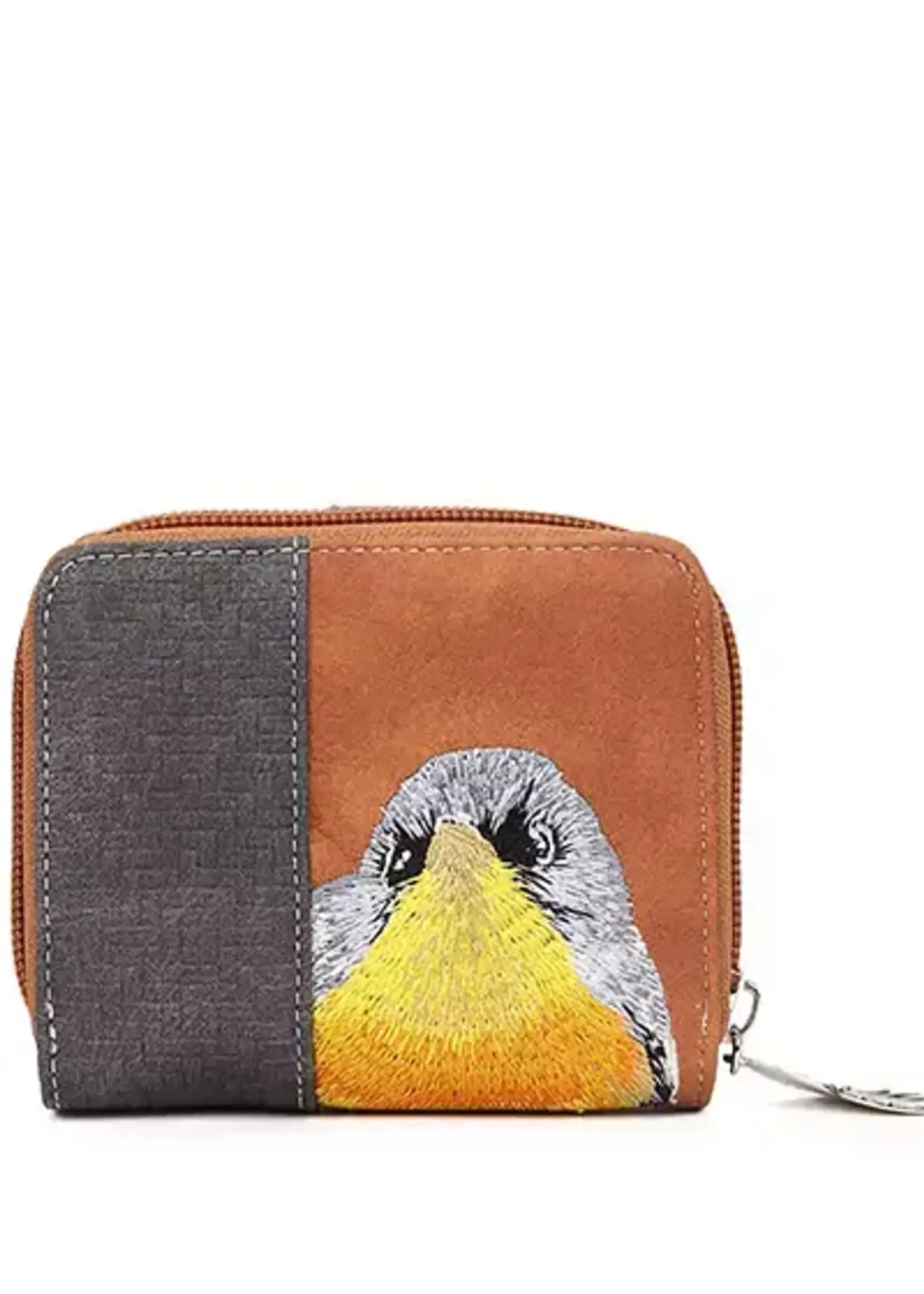 HIDIHI HIDIHI LITTLE MAGPIE WALLET COGNAC DARK GREY