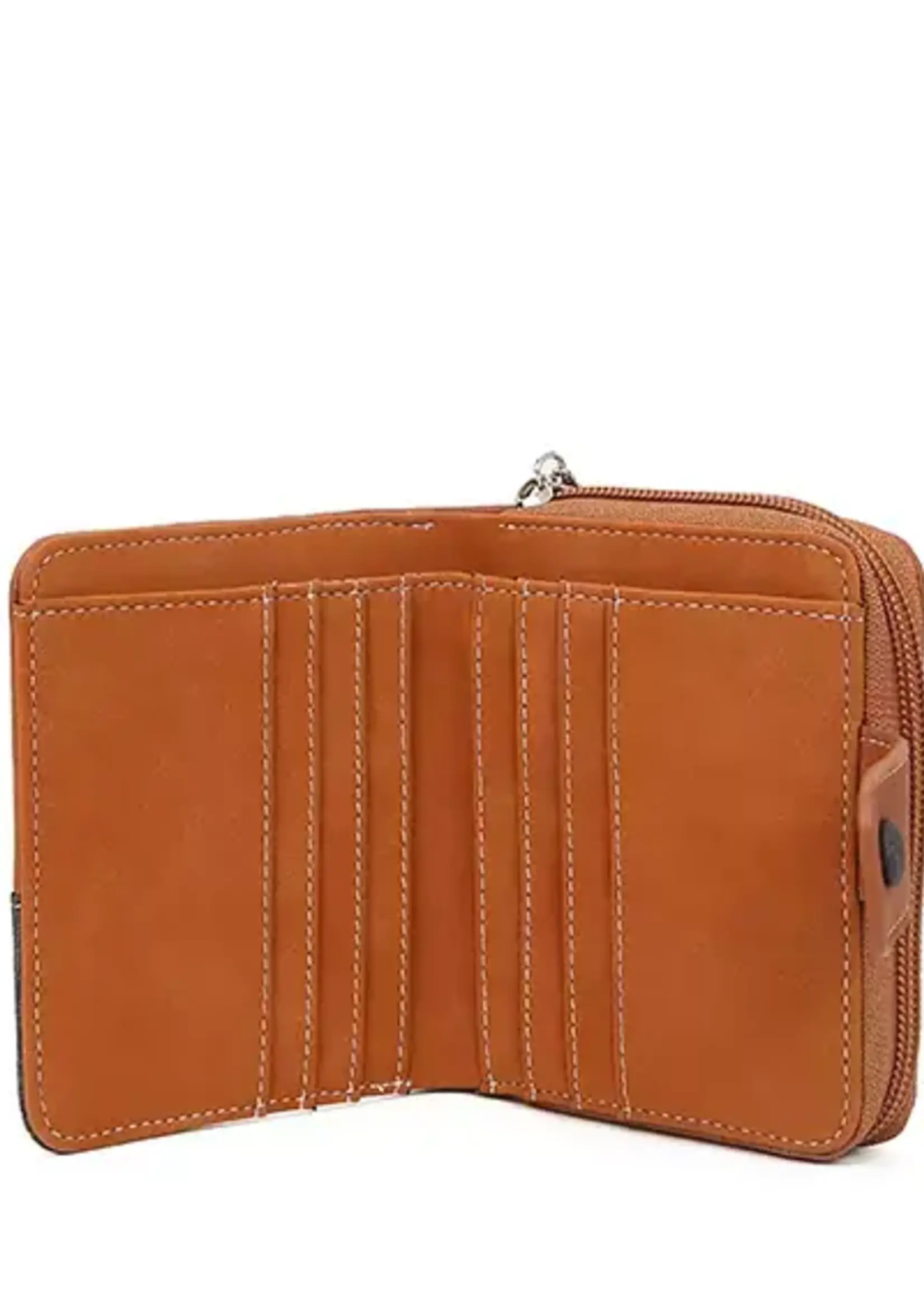 HIDIHI HIDIHI LITTLE MAGPIE WALLET COGNAC DARK GREY