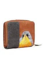 HIDIHI HIDIHI LITTLE MAGPIE WALLET COGNAC DARK GREY