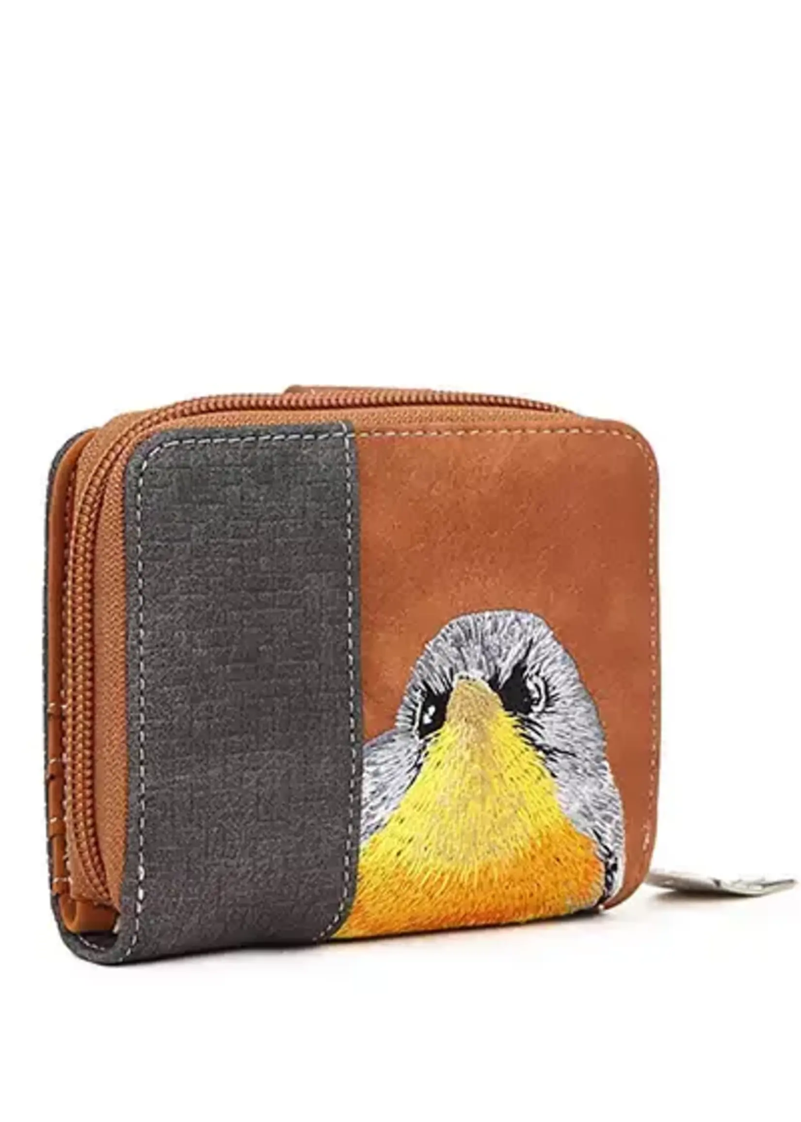 HIDIHI HIDIHI LITTLE MAGPIE WALLET COGNAC DARK GREY