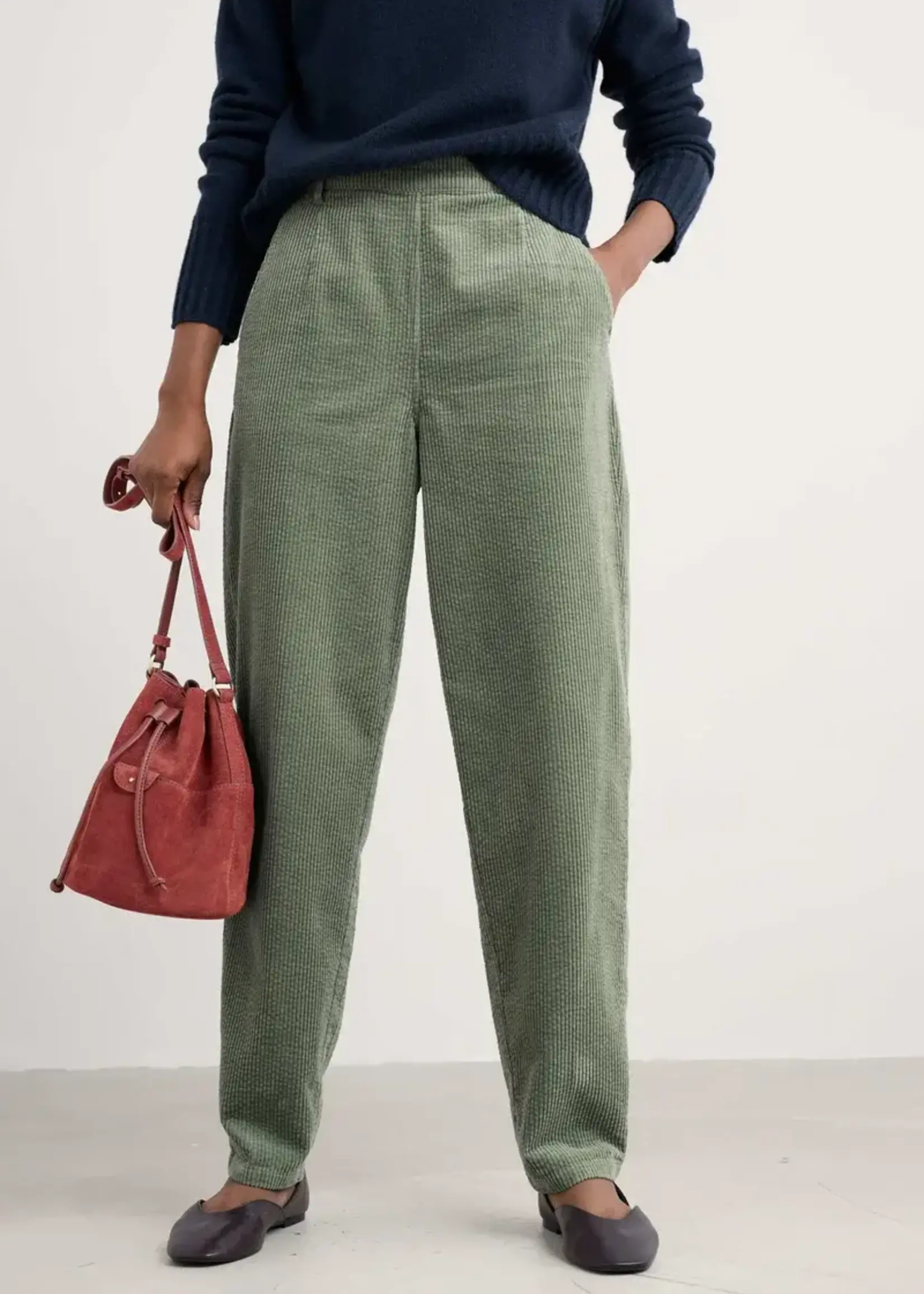 SEASALT CORNWALL SEASALT TRETHORNES TROUSER DUSKY GREEN