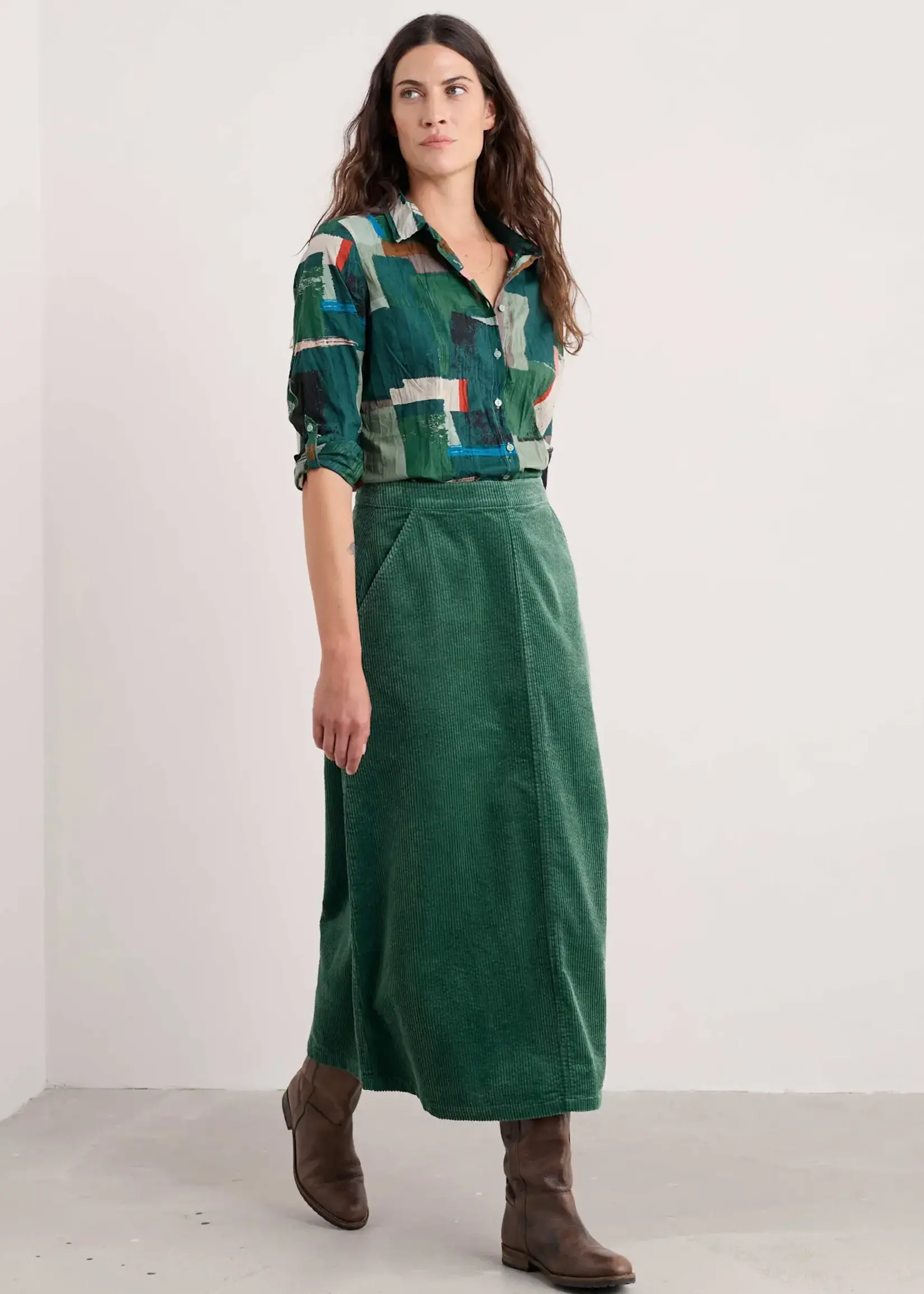 SEASALT CORNWALL SEASALT LARISSA SHIRT AERIAL FIELD COPPICE