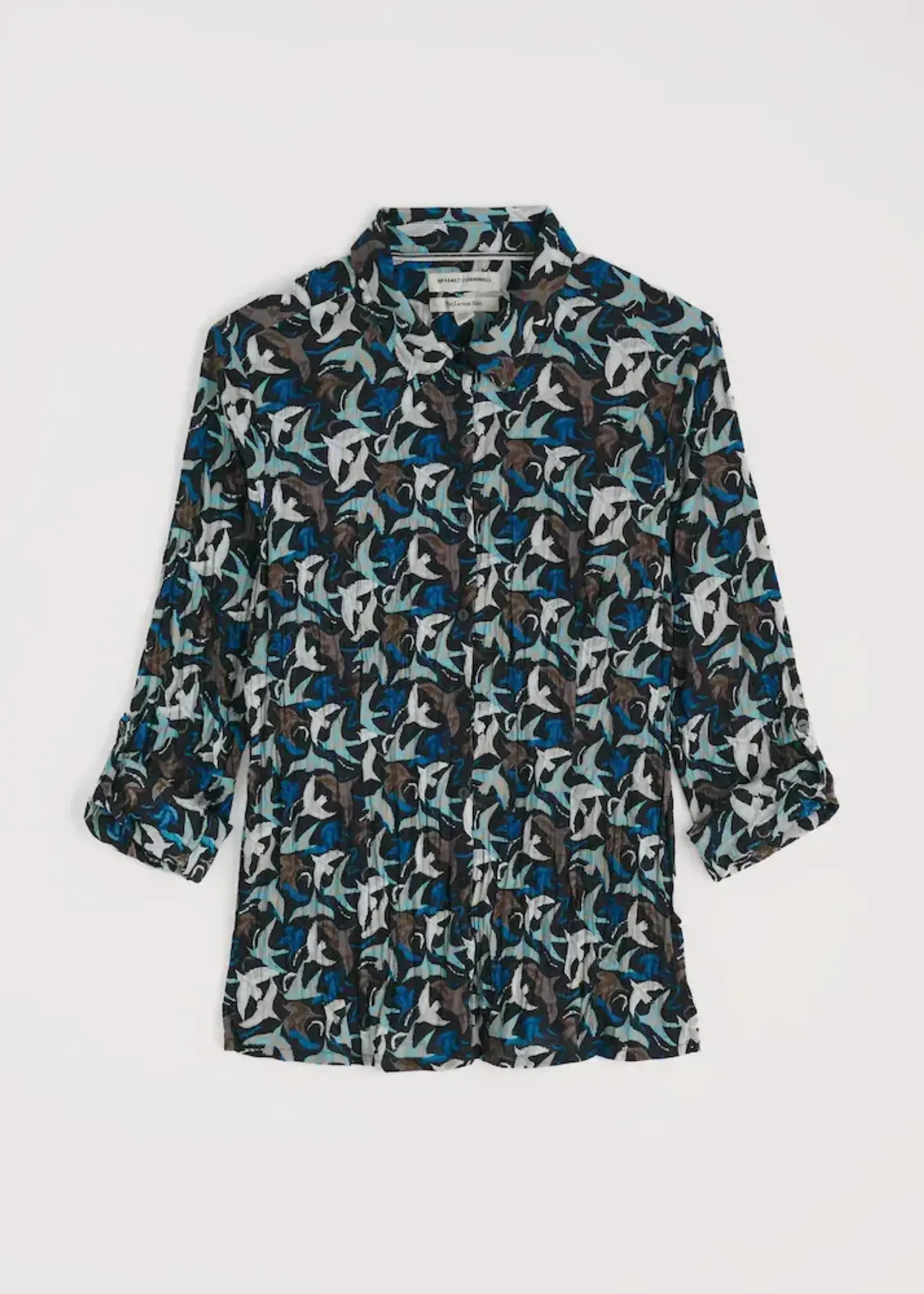 SEASALT CORNWALL SEASALT LARISSA SHIRT SWOOPING BIRDS ONYX
