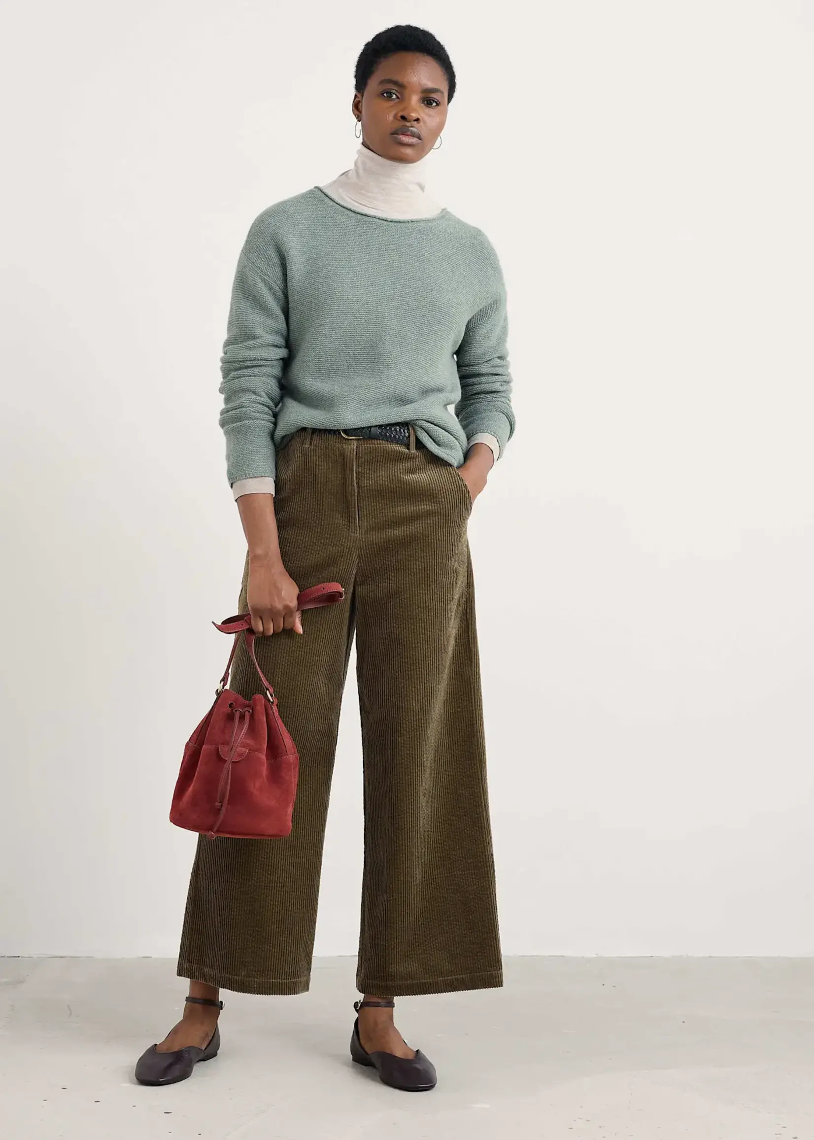 SEASALT CORNWALL SEASALT ASPHODEL TROUSER DARK SEAGRASS