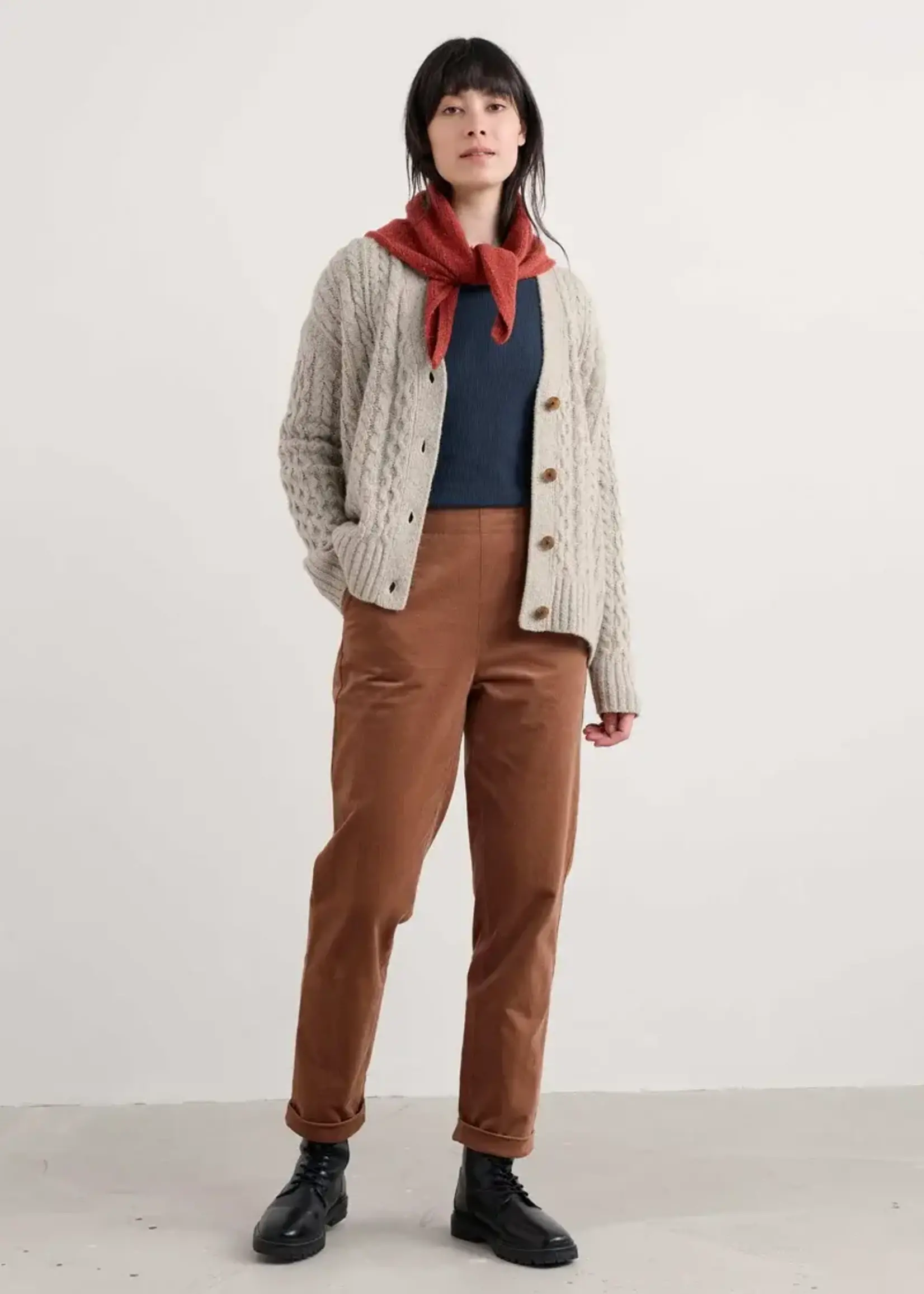 SEASALT CORNWALL SEASALT CRACKINGTON TROUSERS DARK FLAX