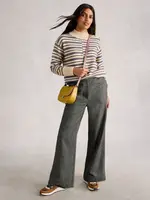 WHITE STUFF WHITE STUFF BELLE TWEEDY WIDE TROUSERS GREY MULTI