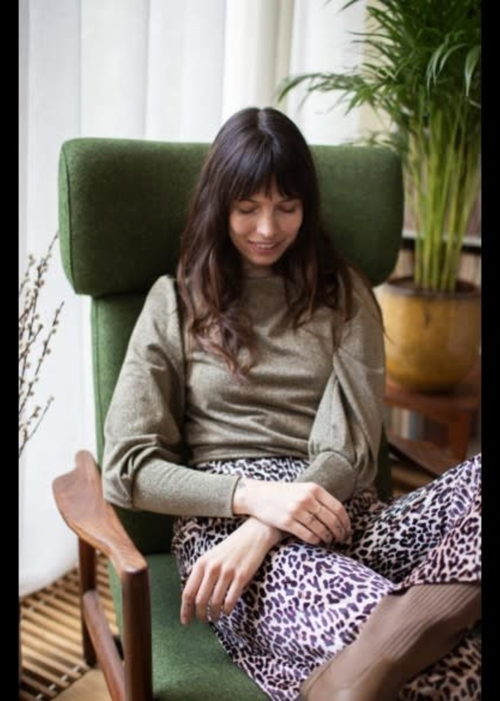 VERY CHERRY VERY CHERRY MAYA TOP LUREX ROSEMARY GREEN