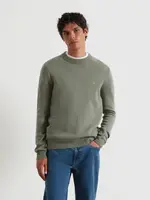 FARAH FARAH MAIDSTONE LAMBSWOOL CREW SWEATER TARRAGON GREEN