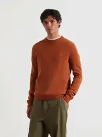 FARAH FARAH MAIDSTONE LAMBSWOOL CREW SWEATER BURNT OCHRE