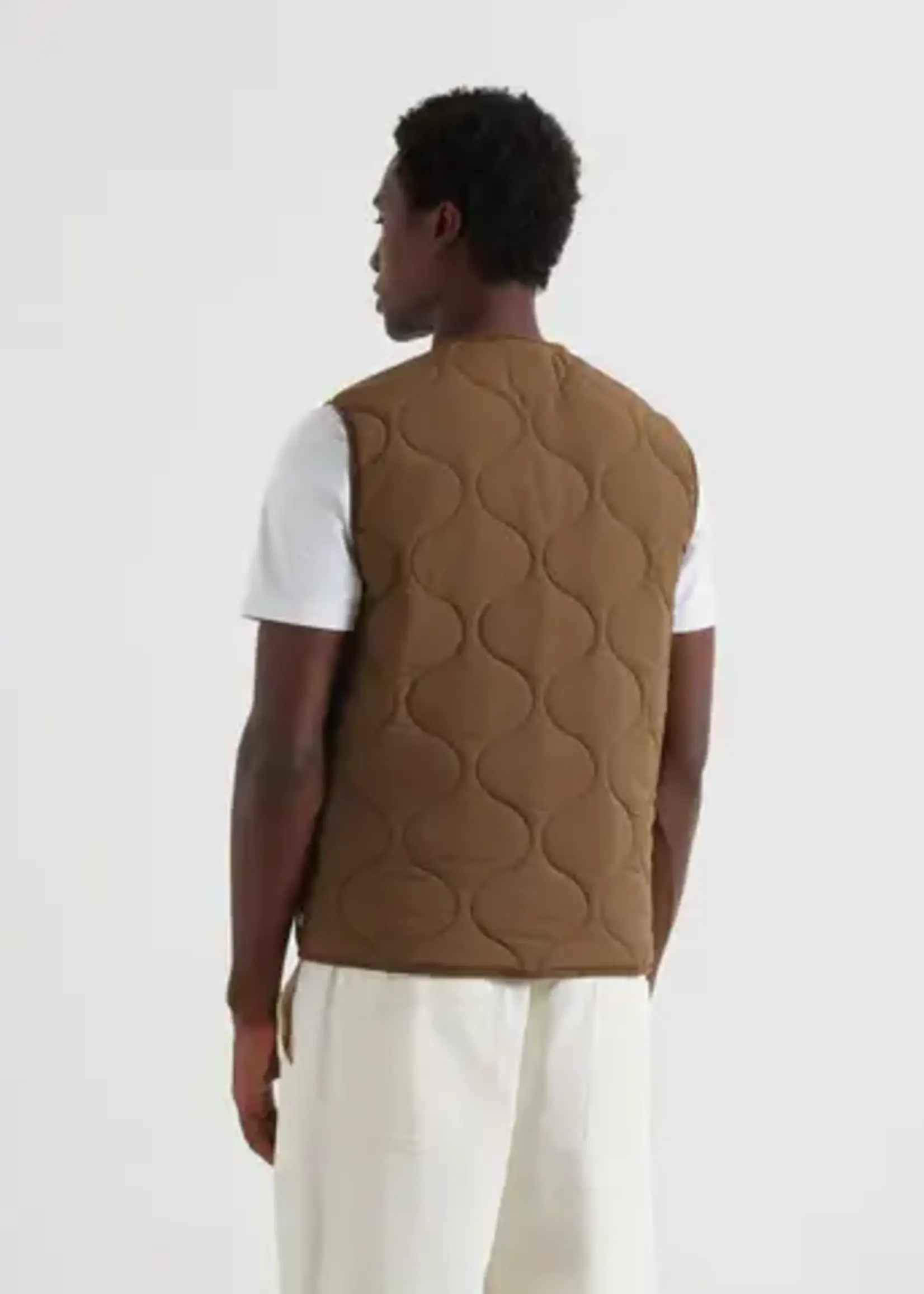 FARAH FARAH CAMPBELL VEST GILET CLOVE BROWN