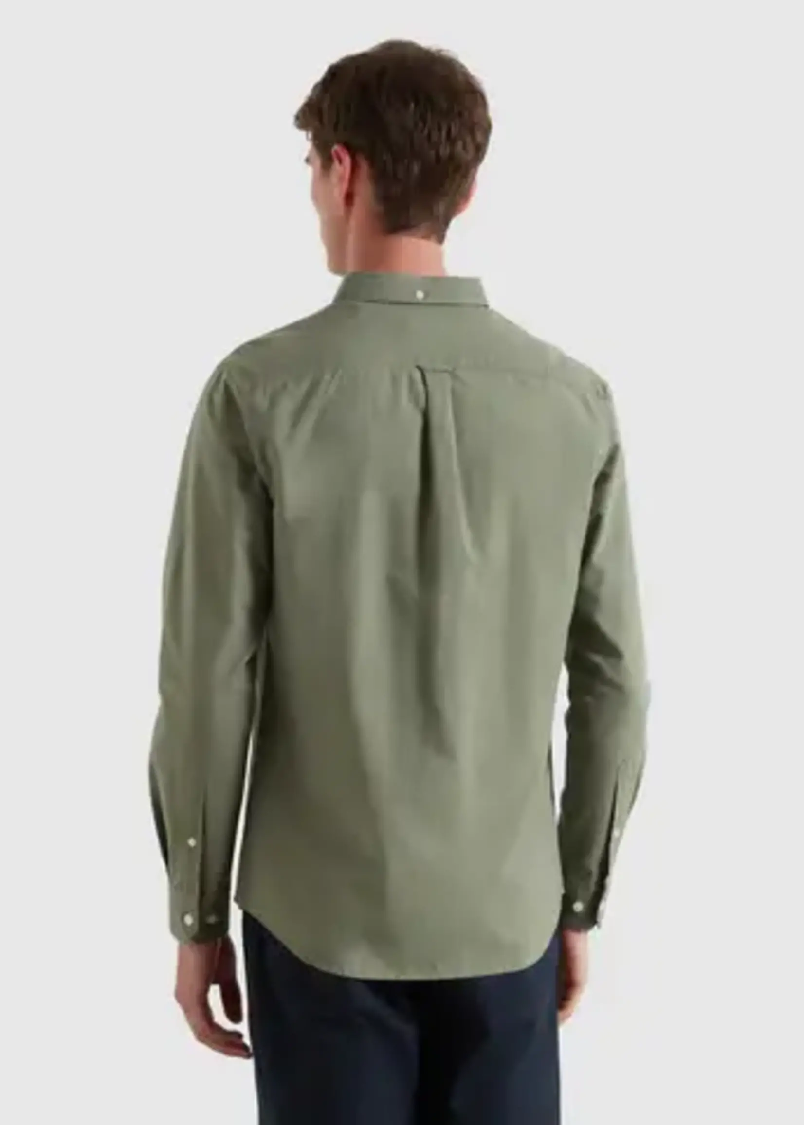 FARAH FARAH BREWER SLIM FIT ORGANIC COTTON OXFORD SHIRT TARRAGON GREEN