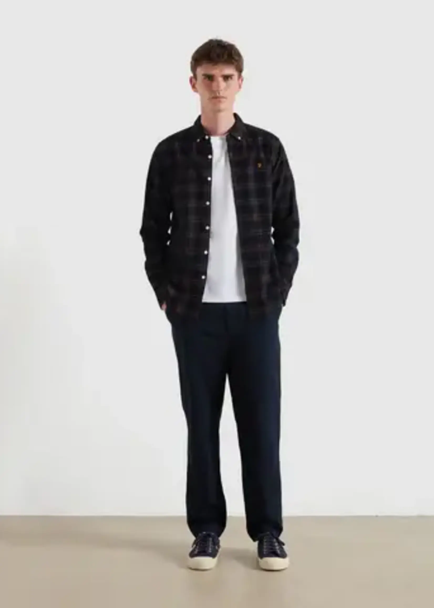 FARAH FARAH FONTELLA CORD CHECK BURNT OCHRE