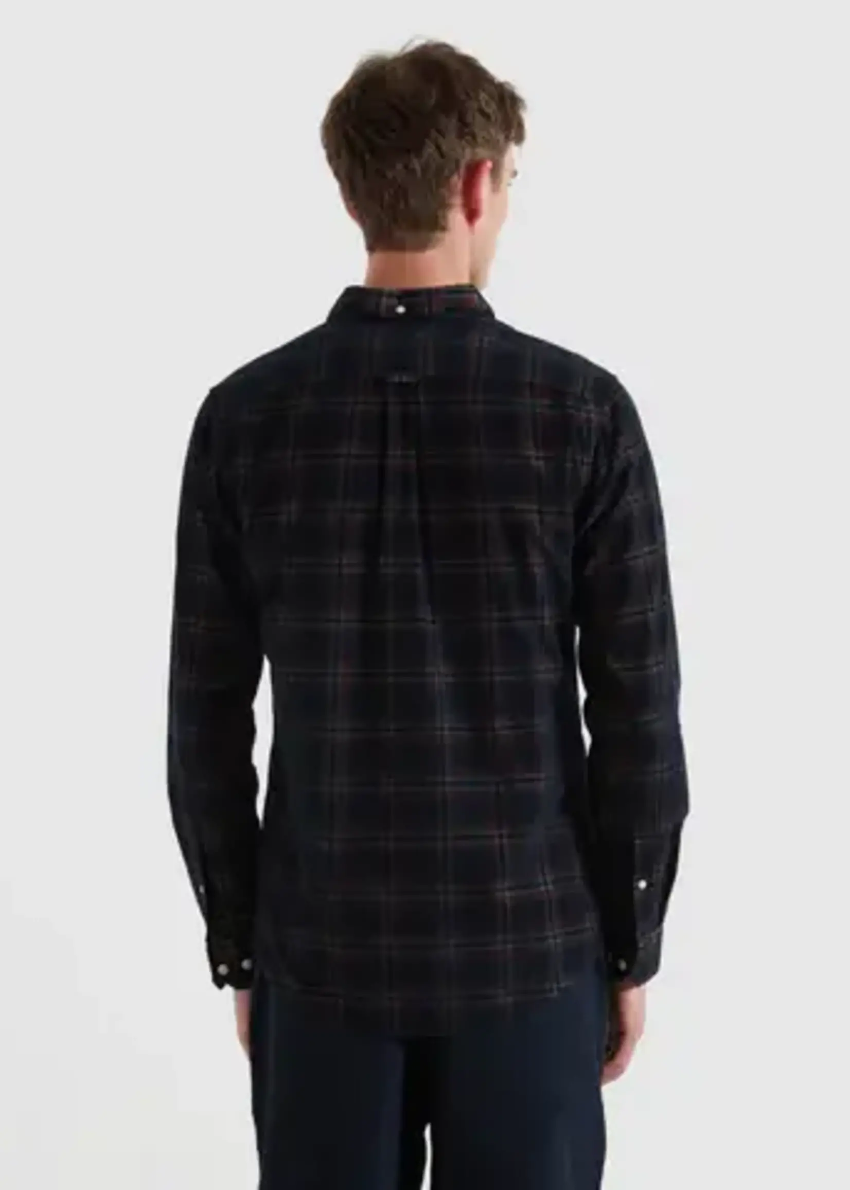 FARAH FARAH MILNERS WINDOWPANE SLIM FIT ORGANIC COTTON TRUE NAVY MARL