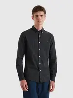 FARAH FARAH MILNERS WINDOWPANE SLIM FIT ORGANIC COTTON TRUE NAVY MARL