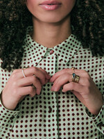 ZILCH ZILCH DUO DOTS MAHOGANY BLOUSE