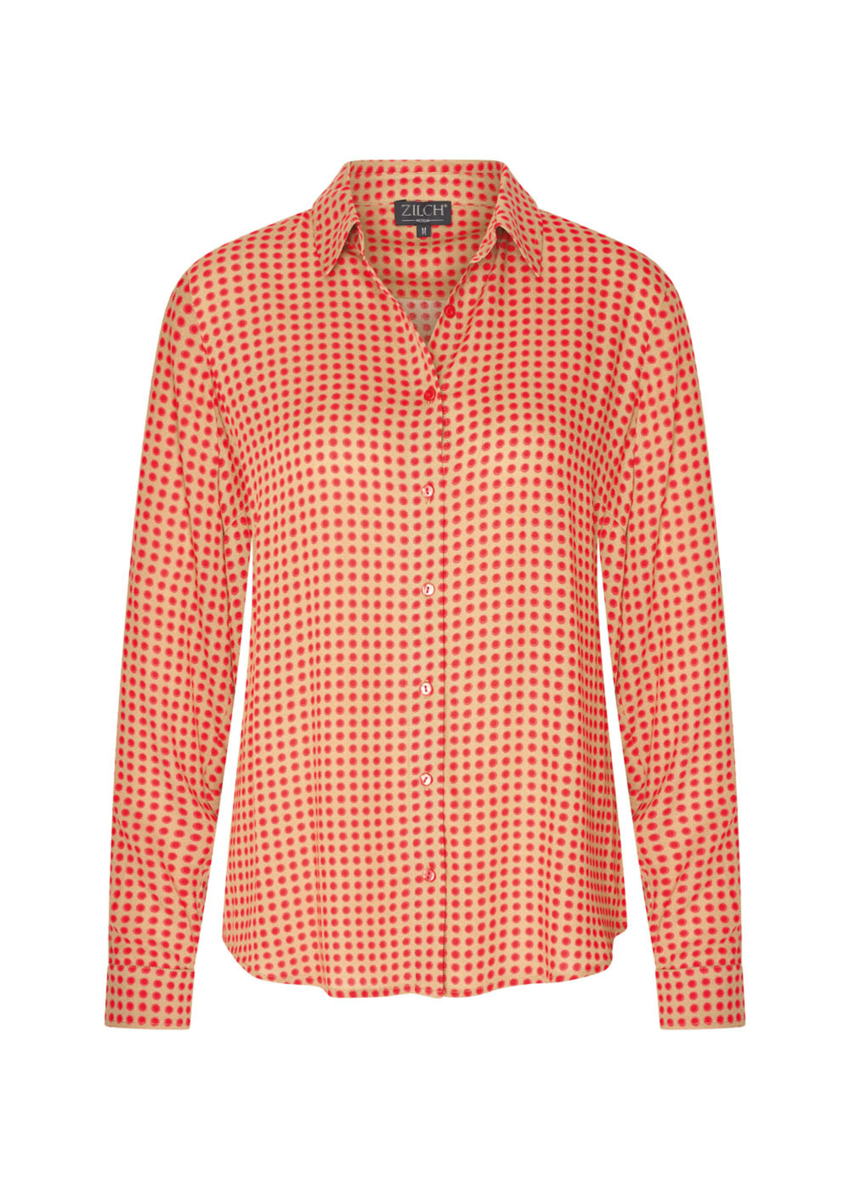 ZILCH ZILCH DUO DOTS TOMATO BLOUSE