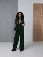 ZILCH ZILCH FLORA WIDE LEG CORD TROUSER DARK GREEN